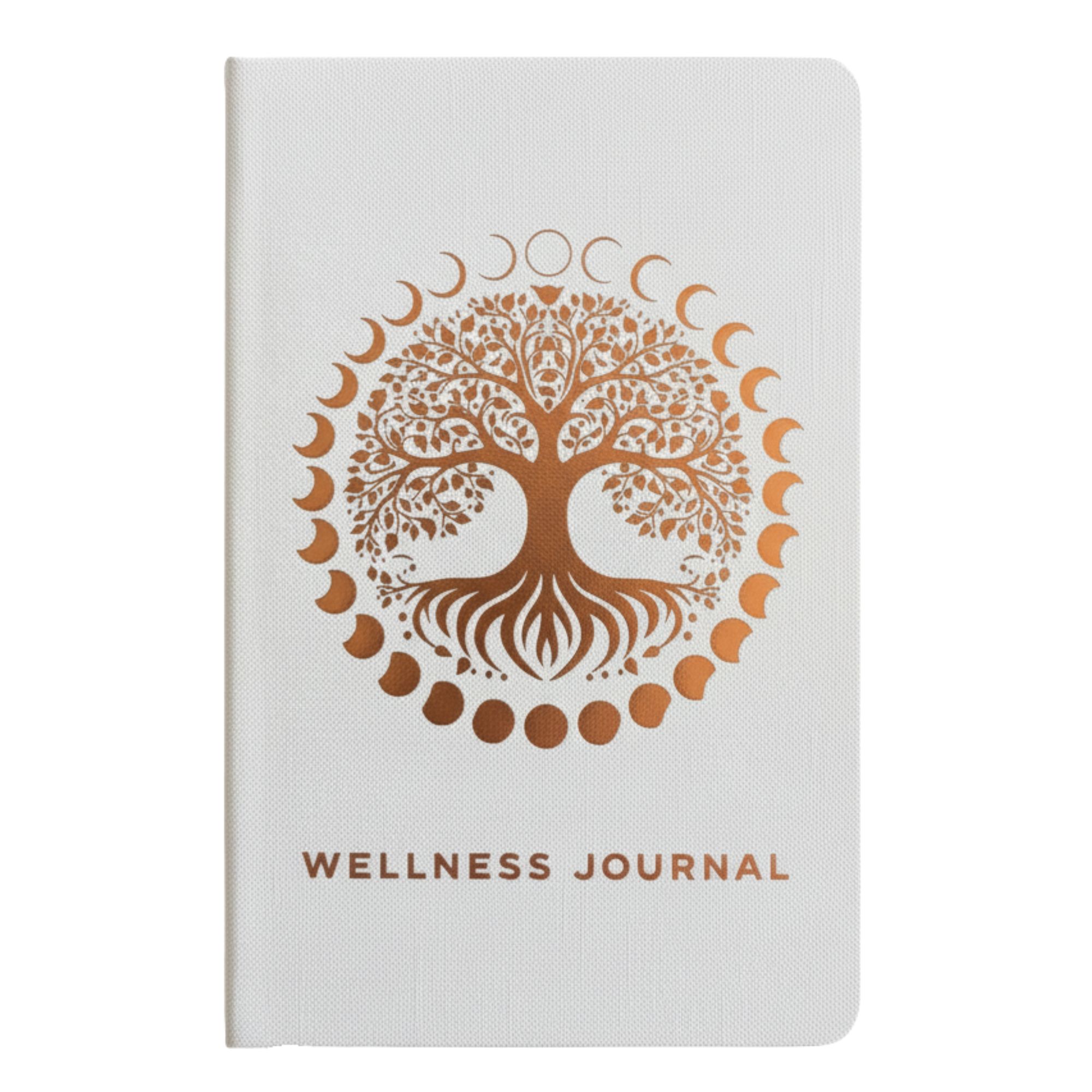 White Wellness Journal - 120 pages - Rose Gold Tree of Life - Image 2