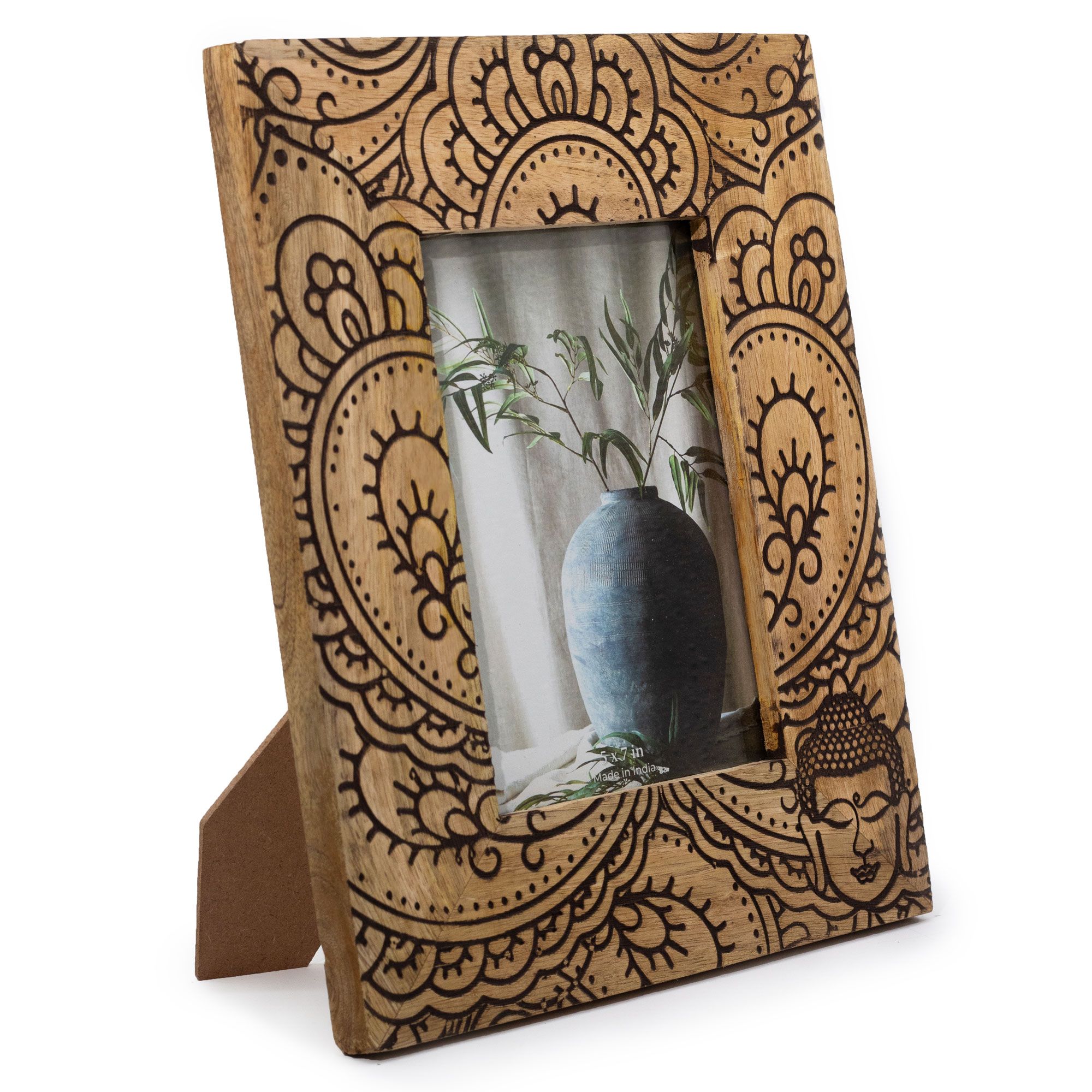 bG9jYWw6Ly9tZWRpYS85Ry80RC82MFIzMEMxSDc0UjM0RDlHLzFjMWMxZTc4LmpwZWc.jpg Lrg Mango Wood Picture Frame (for 13x18cm) 28x23x2cm - Buddha - Black