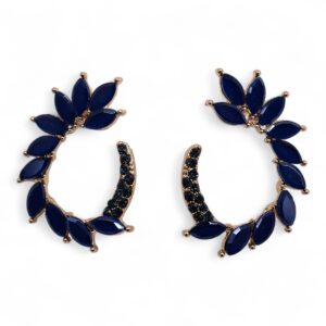 Royal Blue - Vintage Glass - Loop - Earrings