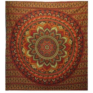 Double Cotton Bedspread + Wall Hanging - Classic Mandala - Green