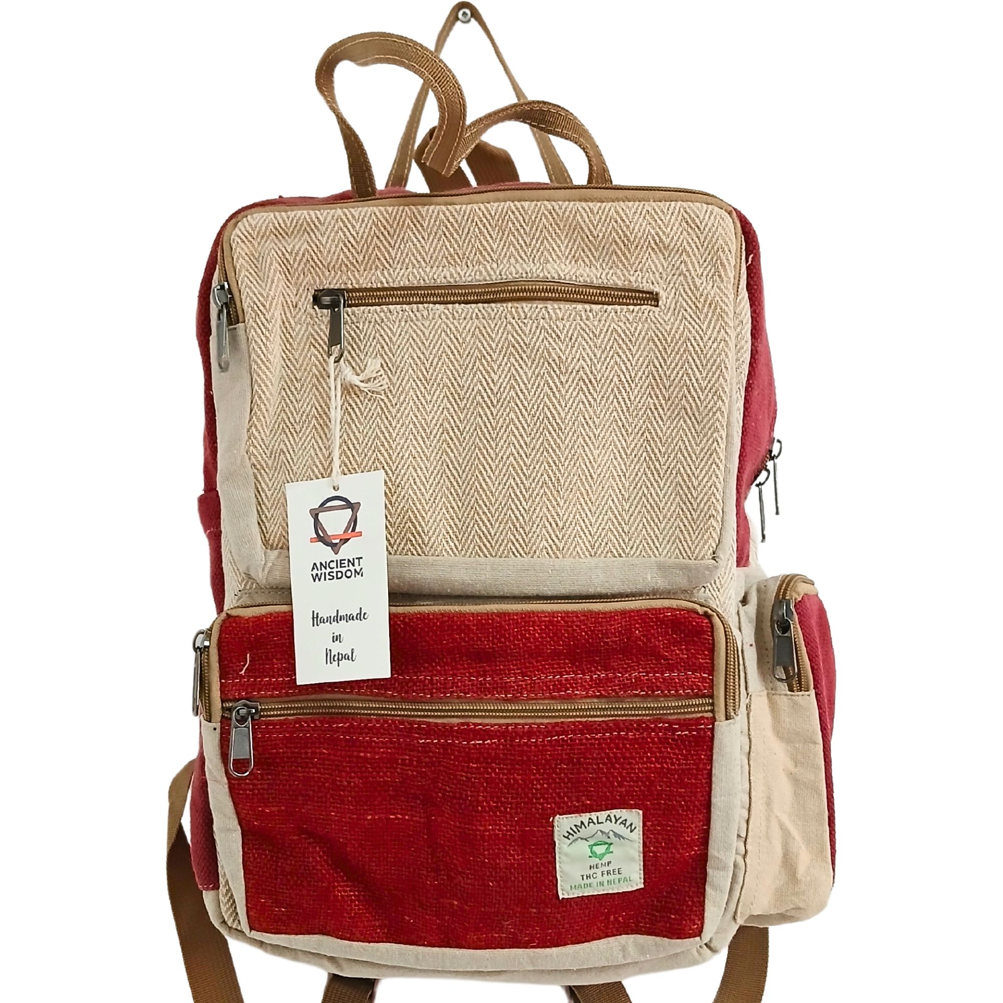 bG9jYWw6Ly9tZWRpYS85Ry9KRS82MFIzMEMxRzZXVDNKRTlHL2VlZGIxYWVmLmpwZWc.jpg Large Boxy Hemp Backpack - Wine & Cream
