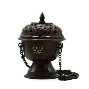 Copper Tibetan Incense Burner – Classic Hanging Temple Style