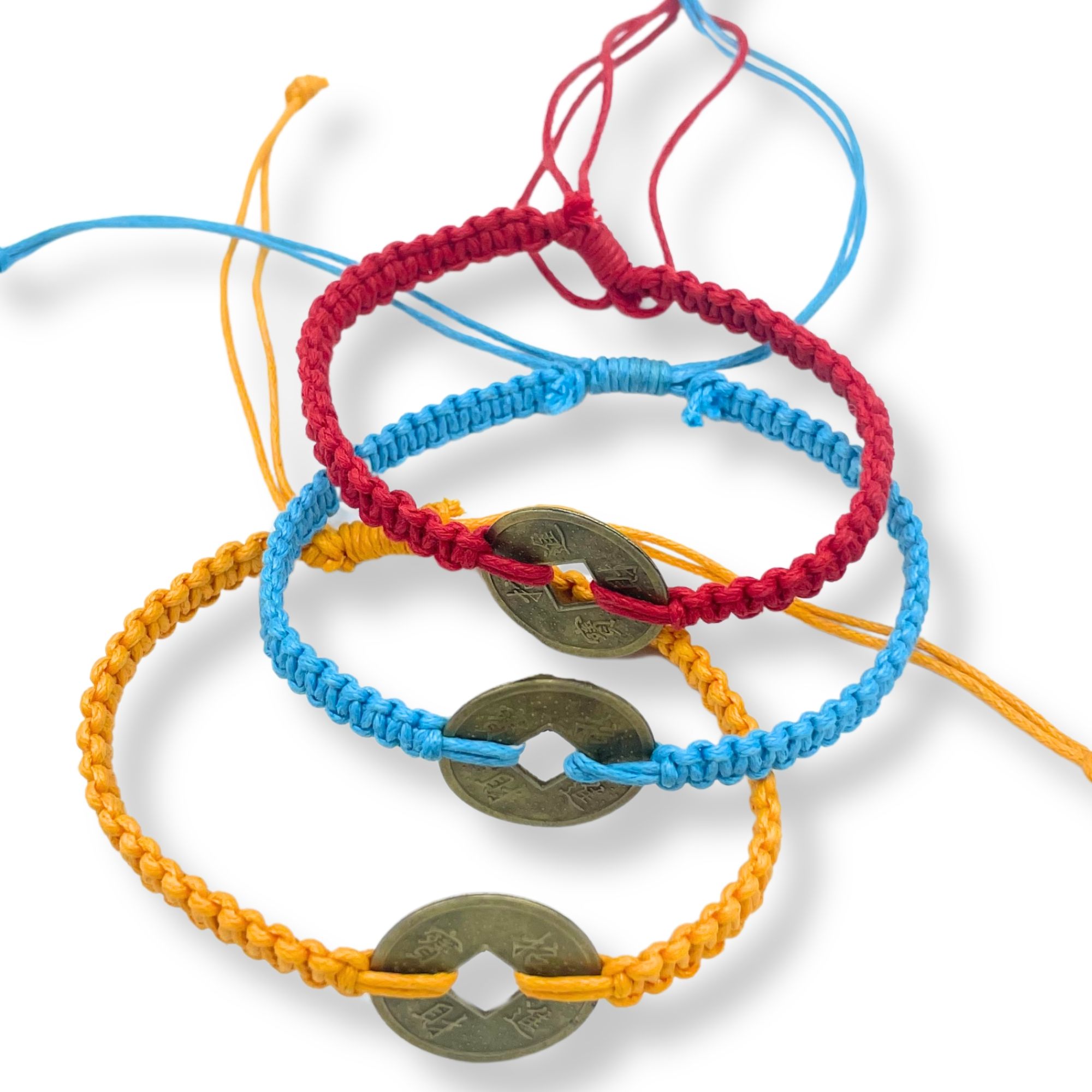 bG9jYWw6Ly9tZWRpYS85SC9DQy82MFIzMEMxSDcwV0tDQzlIL2Q3NzMwYWFhLmpwZWc.jpg Handmade Friendship Bracelets - Lucky Friends Feng Shui Coin (asst) - Image 3