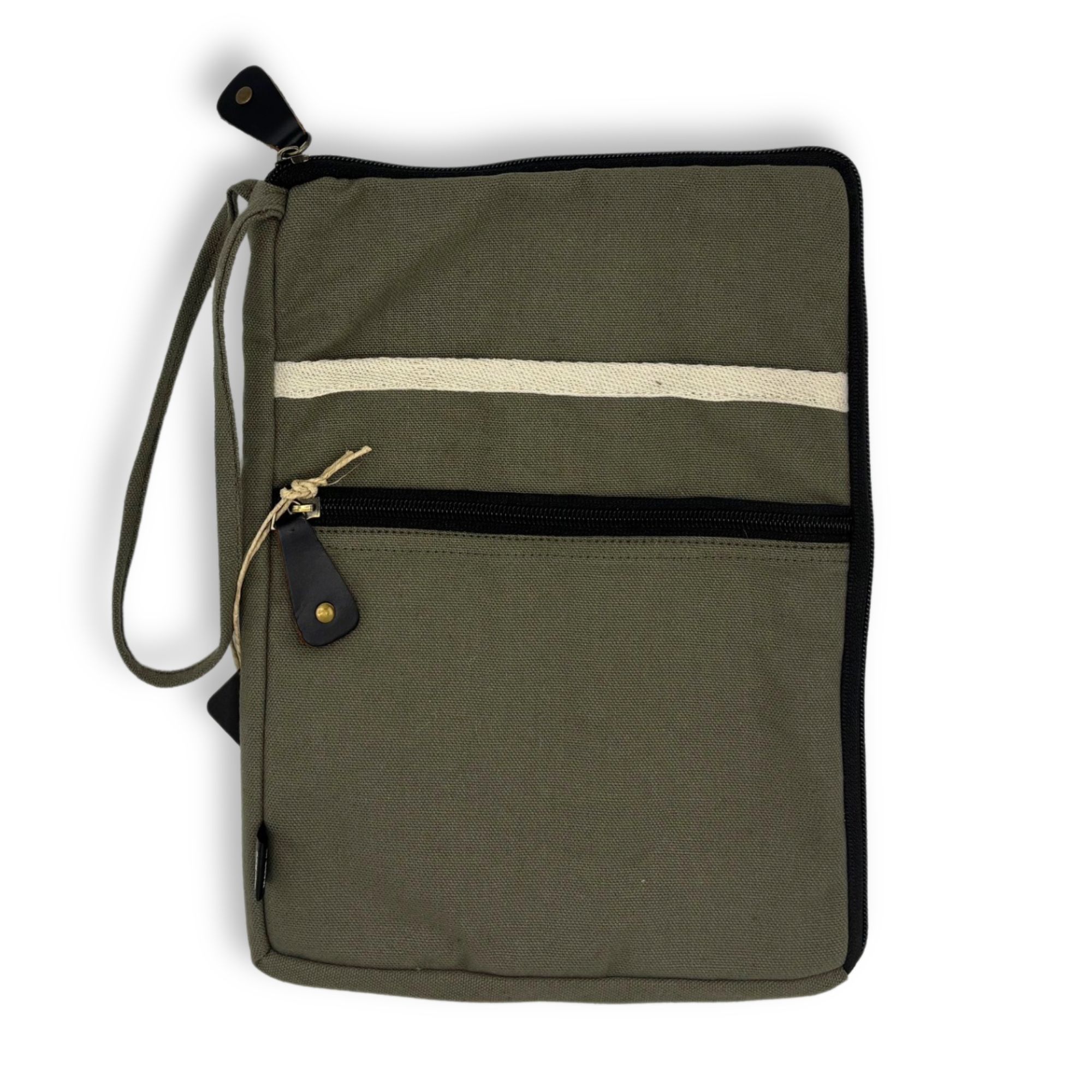 bG9jYWw6Ly9tZWRpYS85SC9HRC82MFIzMEMxRzZXVDNHRDlILzBkNTFjZWQ0LmpwZWc.jpg Canvas Large Laptop Pouch - Olive