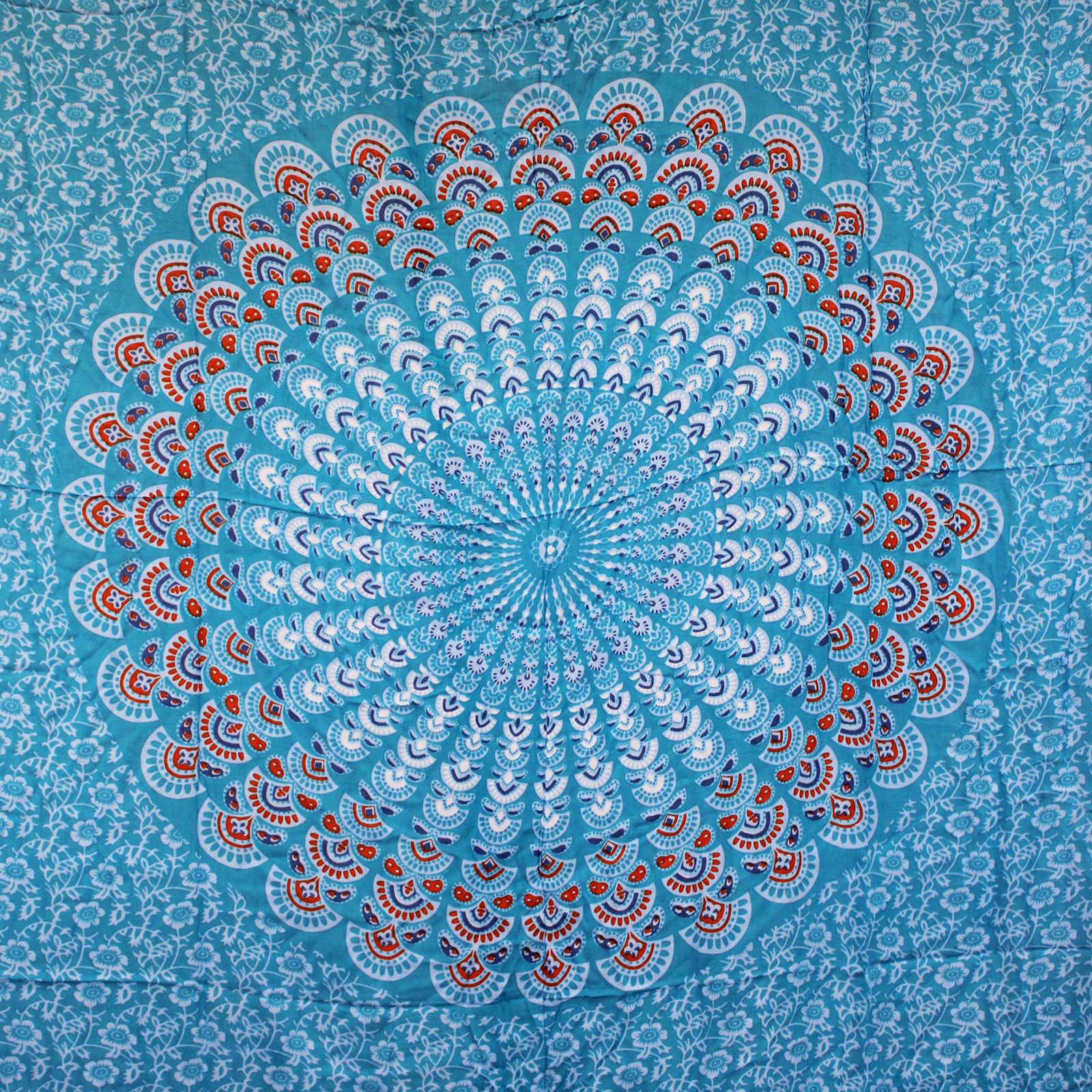 bG9jYWw6Ly9tZWRpYS85SC9HRS82MFIzMEMxRzZNUktHRTlILzliNTQxMTQwLmpwZWc.jpg Teal Orange Mandala Sarongs - Image 3