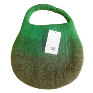Water Felted Bee Bag - One Handle with Magnet - Garden Greens