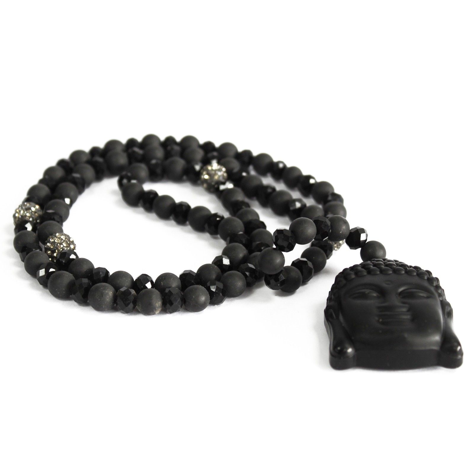 bG9jYWw6Ly9tZWRpYS85Si84Qy82MFIzMEMxRzZNUks4QzlKLzA0MzA1MGJjLmpwZWc.jpg Buddha / Black Stone - Gemstone Necklace - Image 2