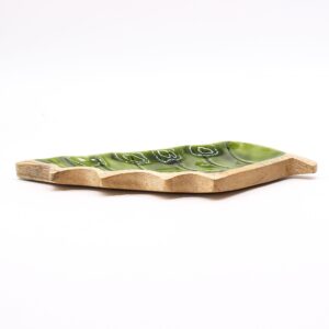 Lost in the Forrest -  Enamel Leaf Wooden Bowl - 33x17cm