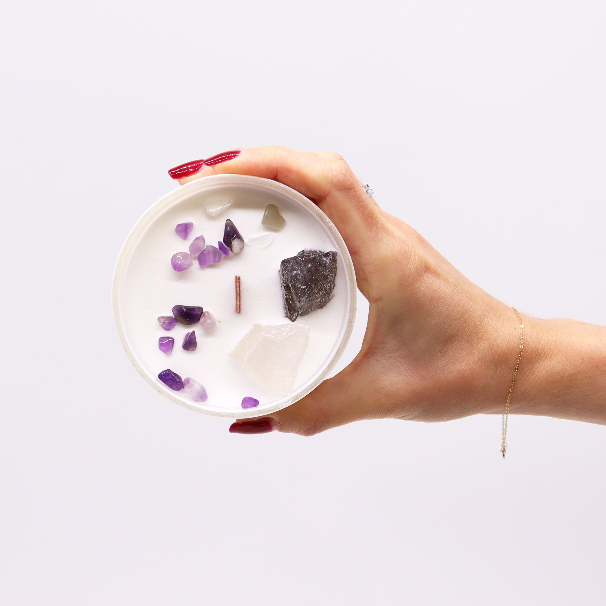 bG9jYWw6Ly9tZWRpYS85Sy8yRC82MFIzMEMxRzZXUjMyRDlLL2QwNjA3MjhiLmpwZWc.jpg Chakra Crystal Candles - Crown Chakra - Image 4