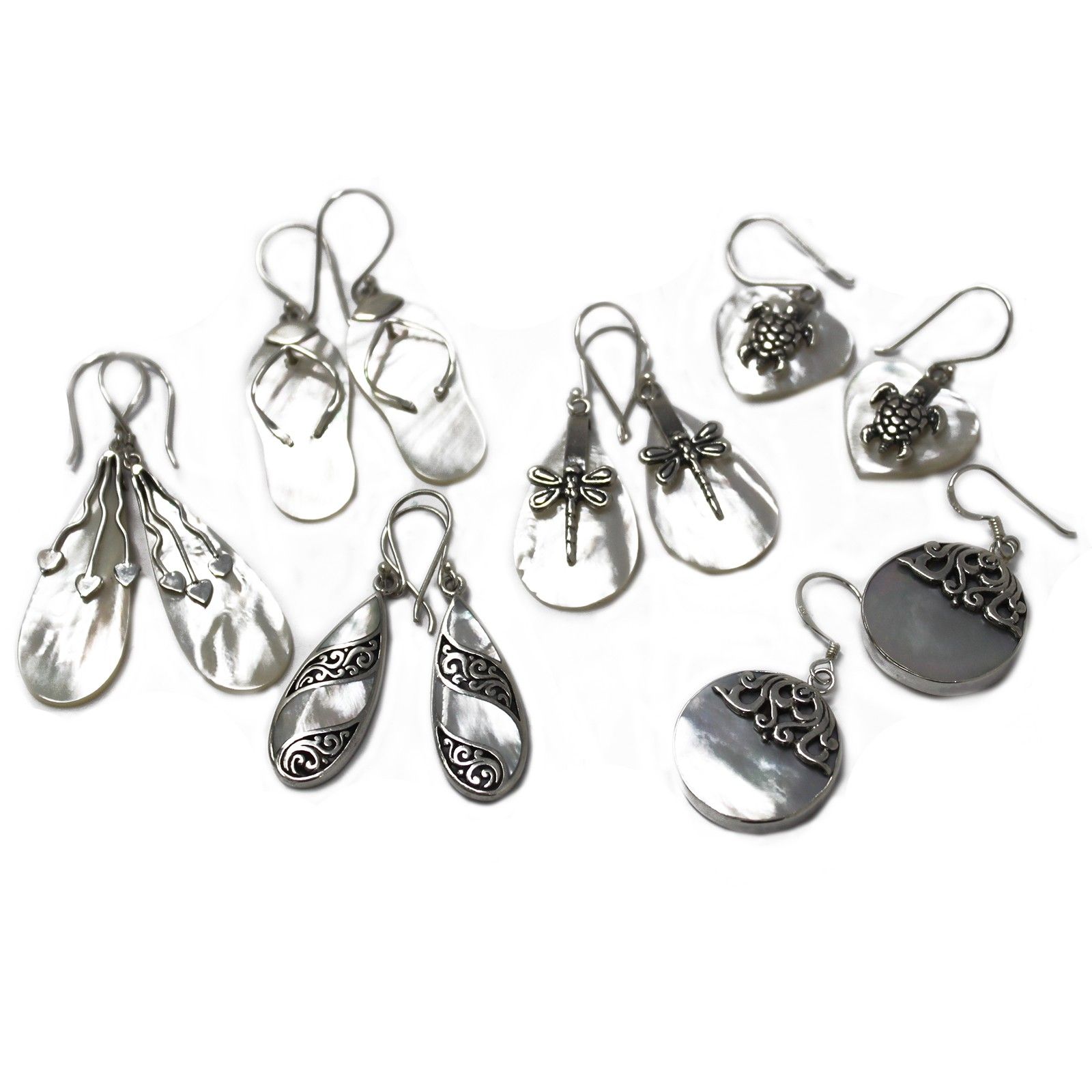 bG9jYWw6Ly9tZWRpYS85Sy9DRS82MFIzMEMxRzZNUzNDRTlLL2Y0MjQzYzg3LmpwZWc-3.jpg Shell & Silver Earrings - Dragonflies - MOP - Image 2