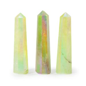 Gemstone Obelisk Point approx 9cm - Aurura Crystal Quartz - Pale Green
