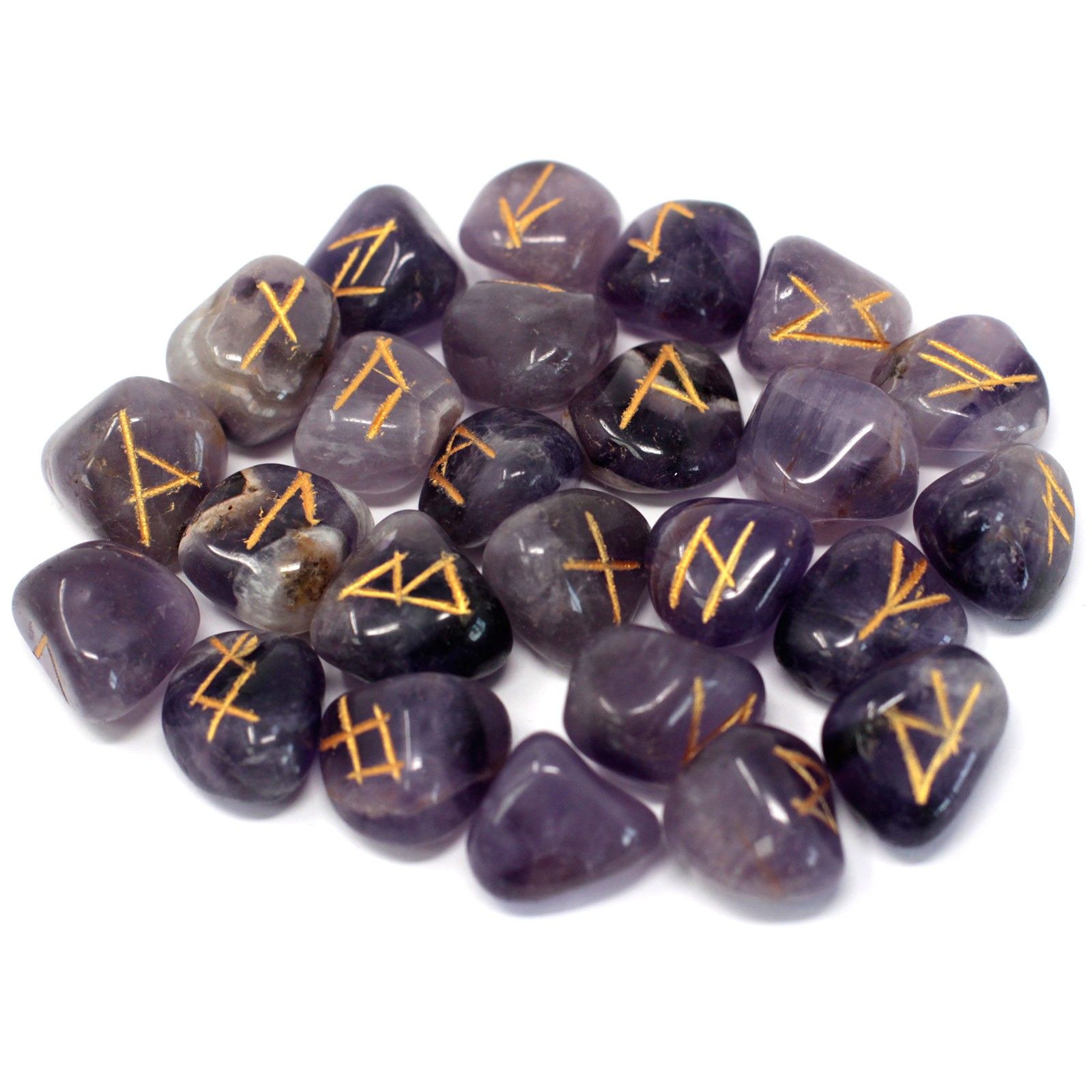 bG9jYWw6Ly9tZWRpYS85Sy9KQy82MFIzMEMxRzZDU0tKQzlLL2JiMDQ2OTZiLmpwZWc.jpg Runes Stone Set in Pouch - Amethyst - Image 2