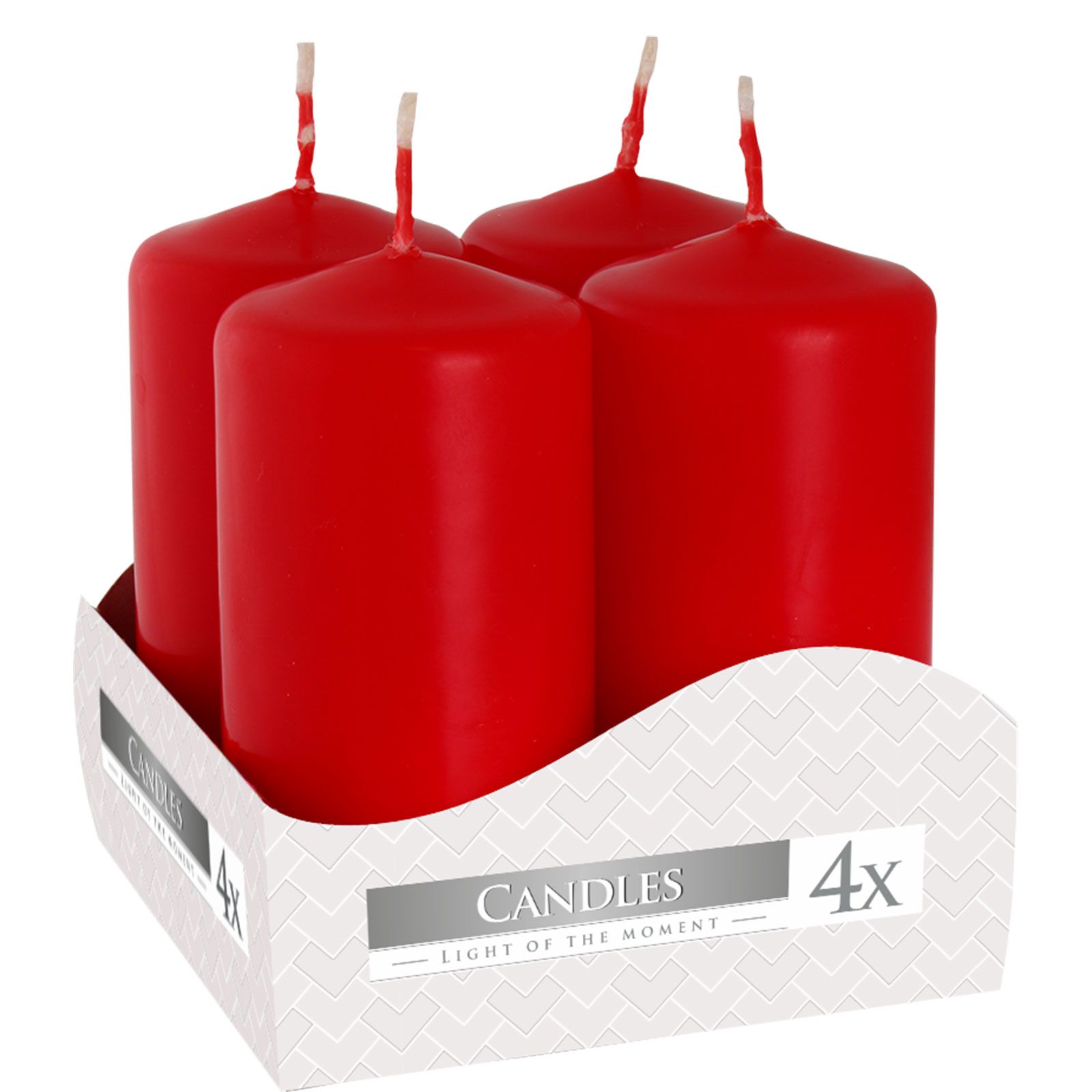 bG9jYWw6Ly9tZWRpYS85TS80RC82MFIzMEMxRzZSUzM0RDlNL2FlMmQzNjgyLmpwZWc.jpg Set of 4 Pillar Candles 40x80mm - Red