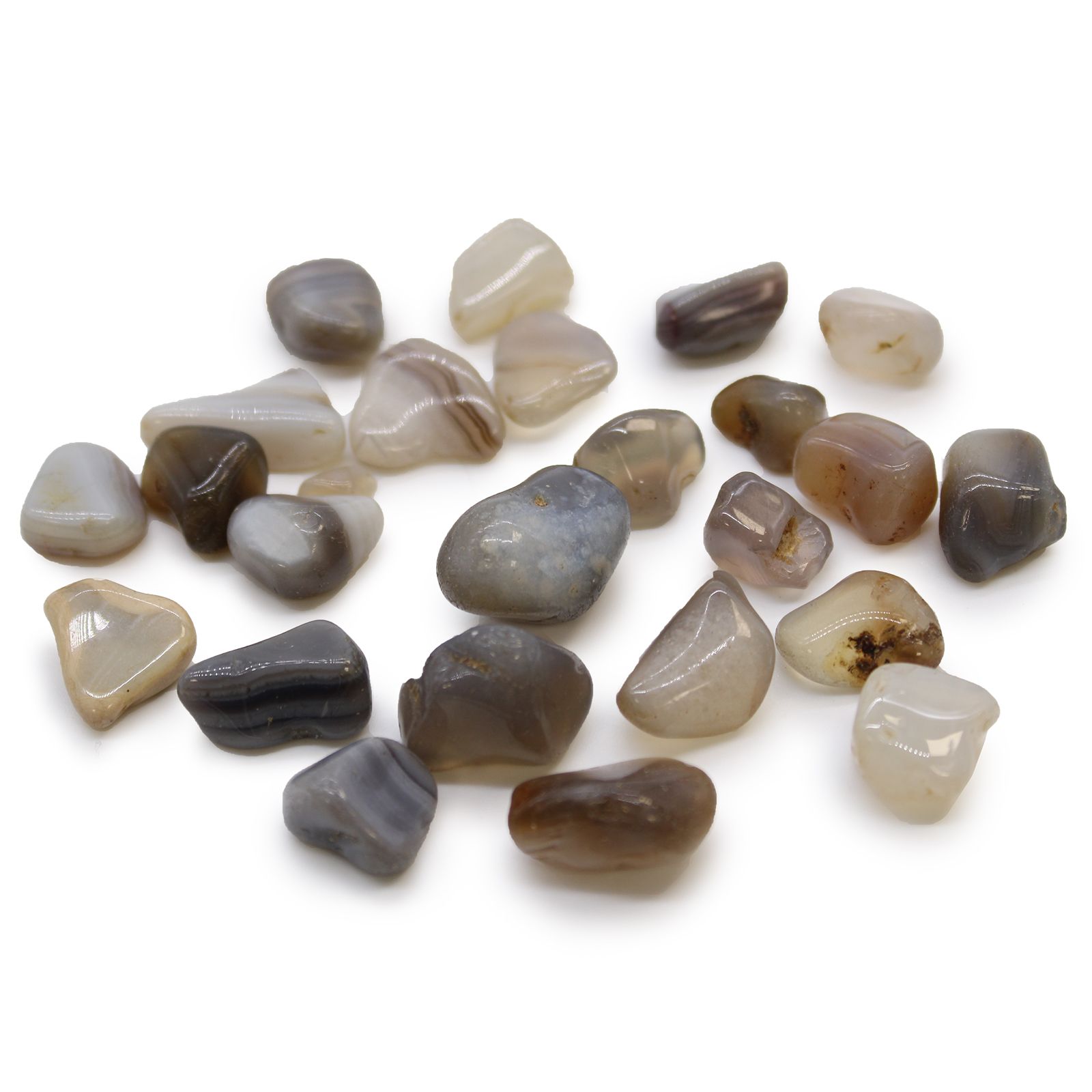 bG9jYWw6Ly9tZWRpYS85TS80RS82MFIzMEMxRzZSVjM0RTlNLzk3MjM3MzZmLmpwZWc.jpg Small African Tumble Stones - Grey Agate - Botswana