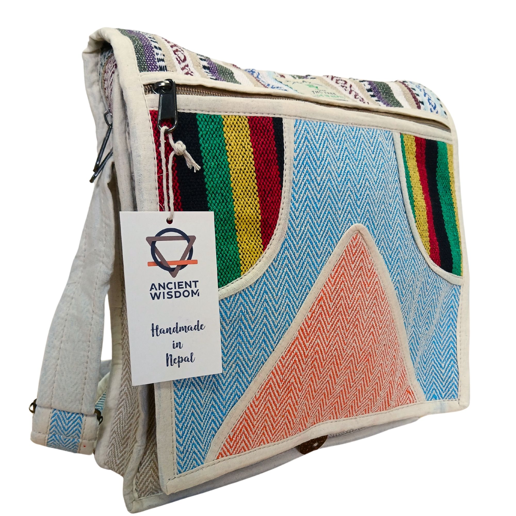 bG9jYWw6Ly9tZWRpYS85TS8wQy82MFIzMEMxRzZXVEswQzlNLzFjN2U5MDlhLmpwZWc.jpg Hemp Laptop Messenger Bag - Triangle - Image 3