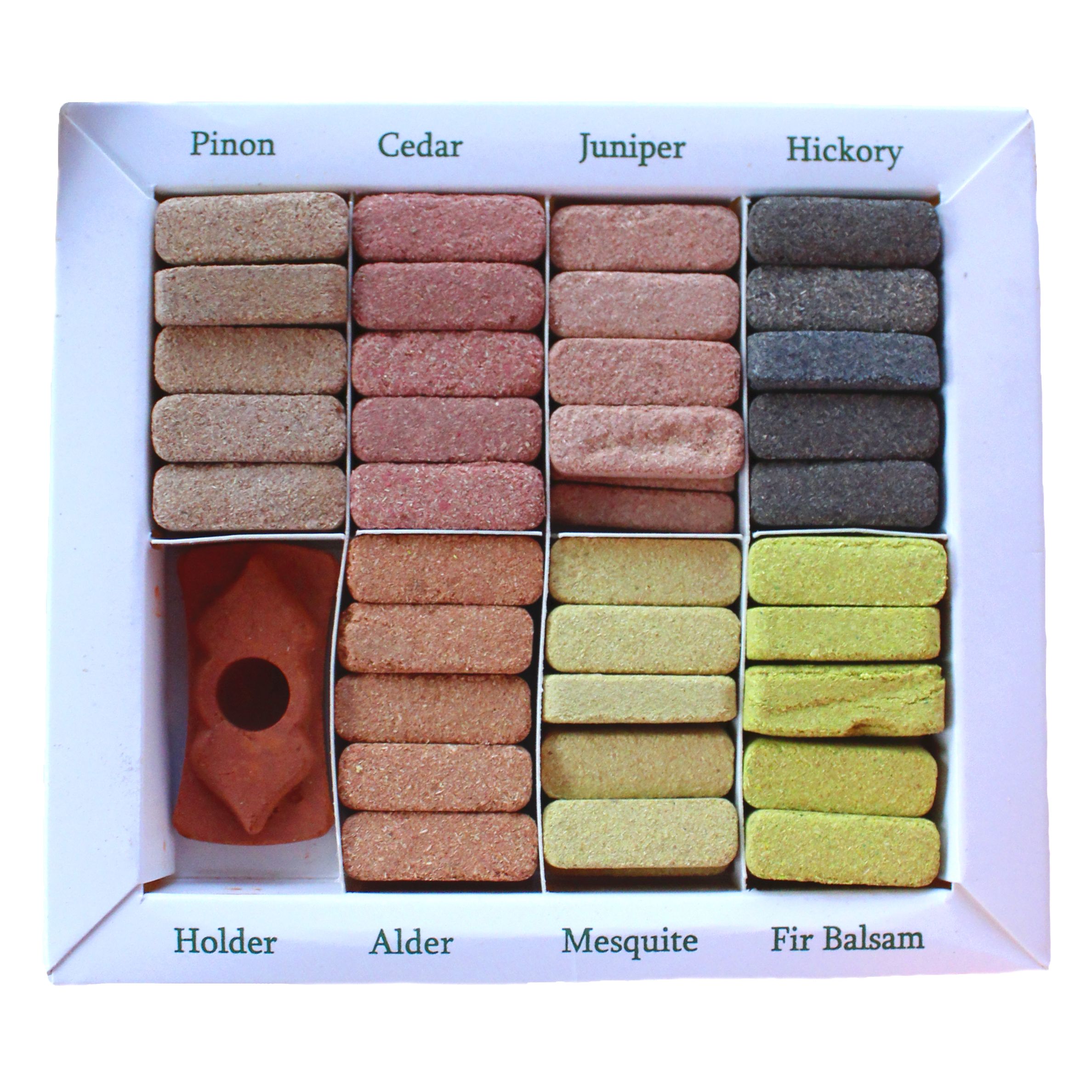 bG9jYWw6Ly9tZWRpYS85TS8wRS82MFIzMEMxRzZXUkswRTlNLzU5NWZmM2M5LmpwZWc.jpg Display Set of 70 Incense Smudge Bricks and Burner - 7 Earthy Himalaya Incenso - Image 2