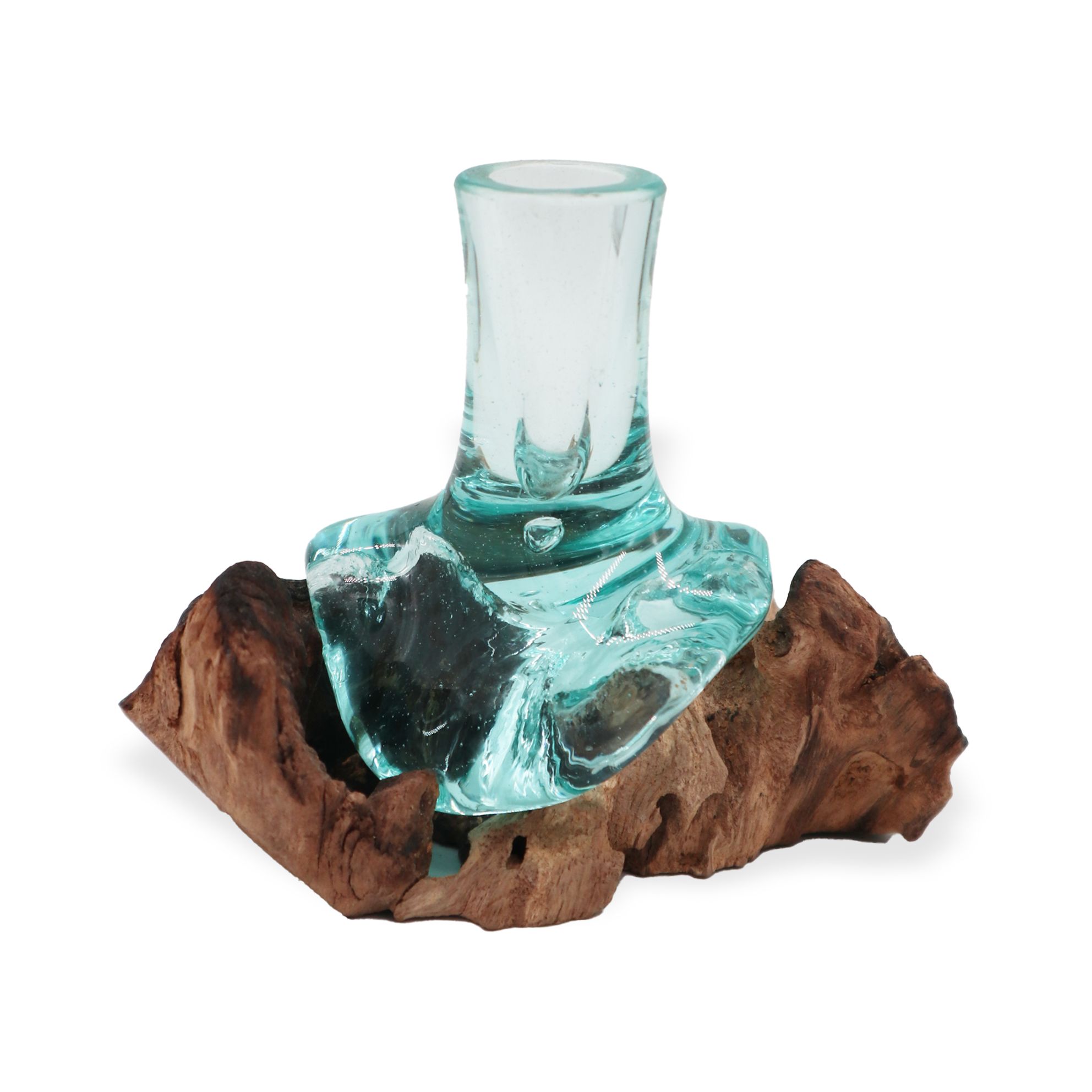 bG9jYWw6Ly9tZWRpYS85TS9BQy82MFIzMEMxRzZSVjNBQzlNLzBjYjgxNjA3LmpwZWc-1.jpg Molton Glass Small Flower Vase on Wood - Image 3