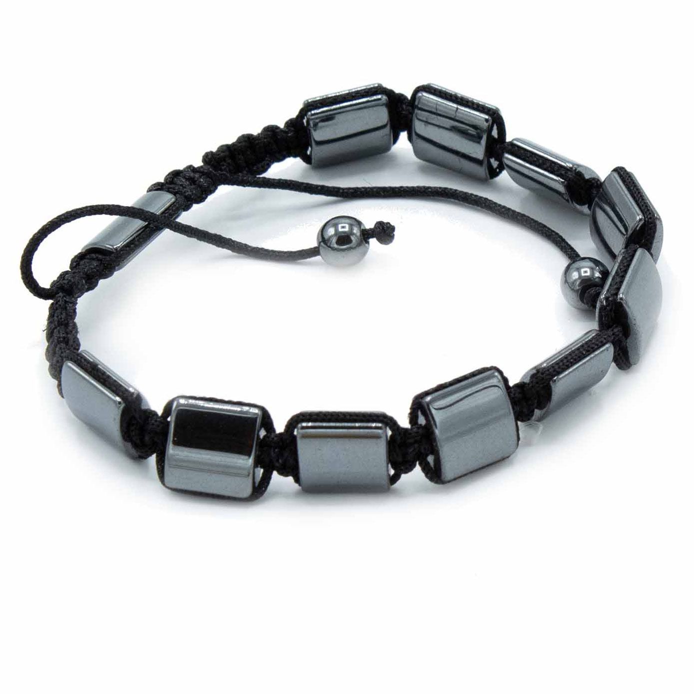 bG9jYWw6Ly9tZWRpYS85TS9BRS82MFIzMEMxRzZSVktBRTlNLzY4ZGMwMDJmLmpwZWc.jpg Magnetic Hematite Shamballa Bracelet - Double Cuboids - Image 2