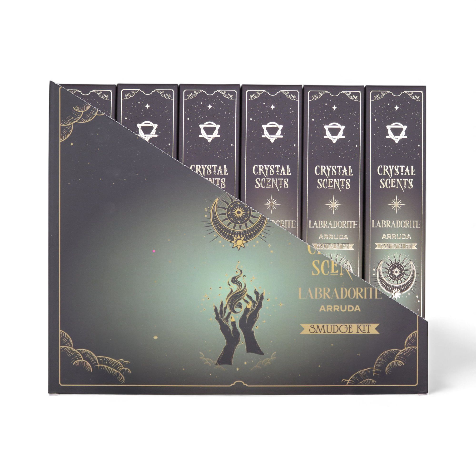 bG9jYWw6Ly9tZWRpYS85TS9FRC82MFIzMEMxSjY0VDNFRDlNLzU5OWY2ZjExLmpwZw-2.jpg Labradorite Crystal Scents Smudge Incense - Arruda - Image 4