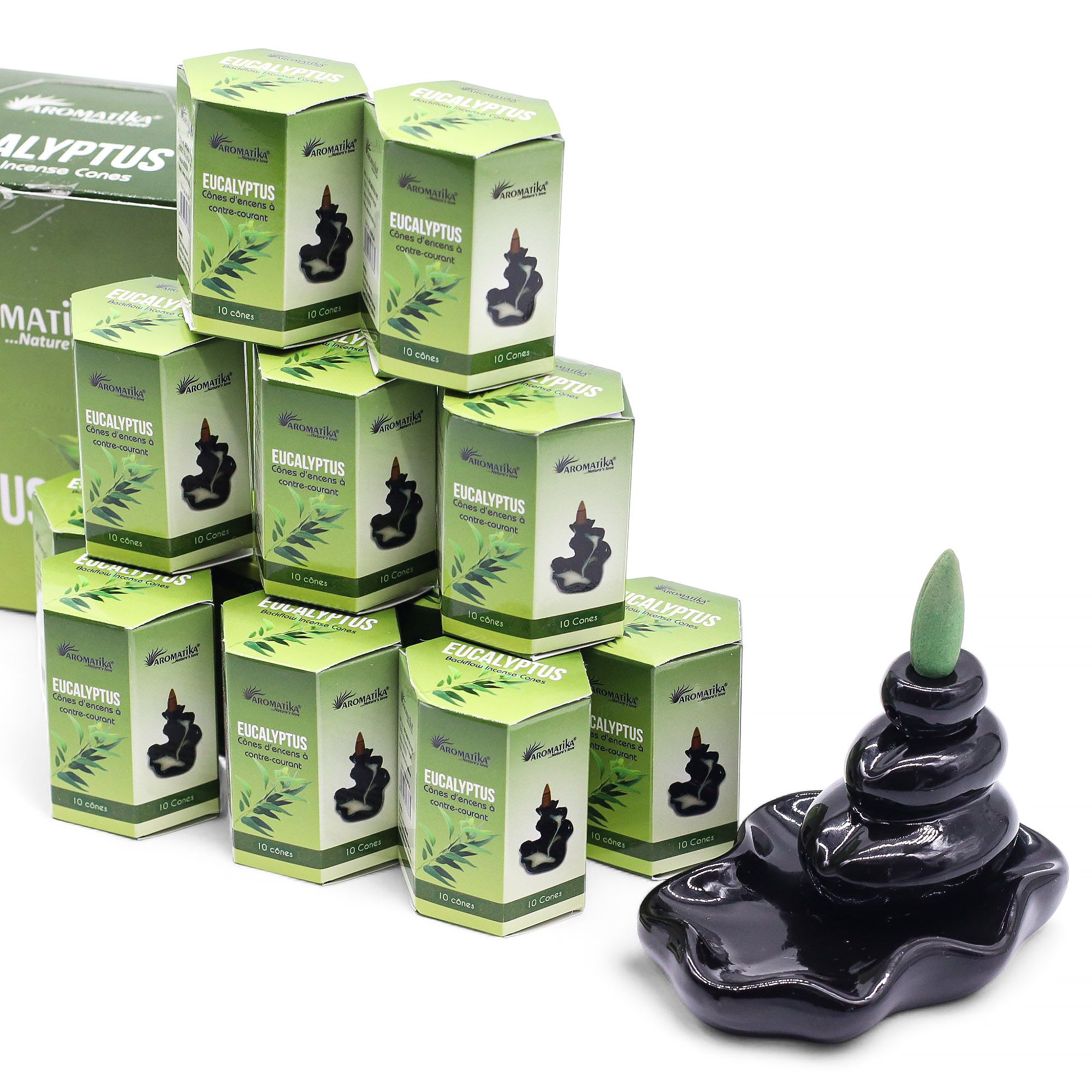 bG9jYWw6Ly9tZWRpYS85TS9KRC82MFIzMEMxSjY0UktKRDlNLzJkYTJmNzJhLmpwZw.jpg Pack of 10 Masala Backflow Incense - Eucalyptus - Image 2