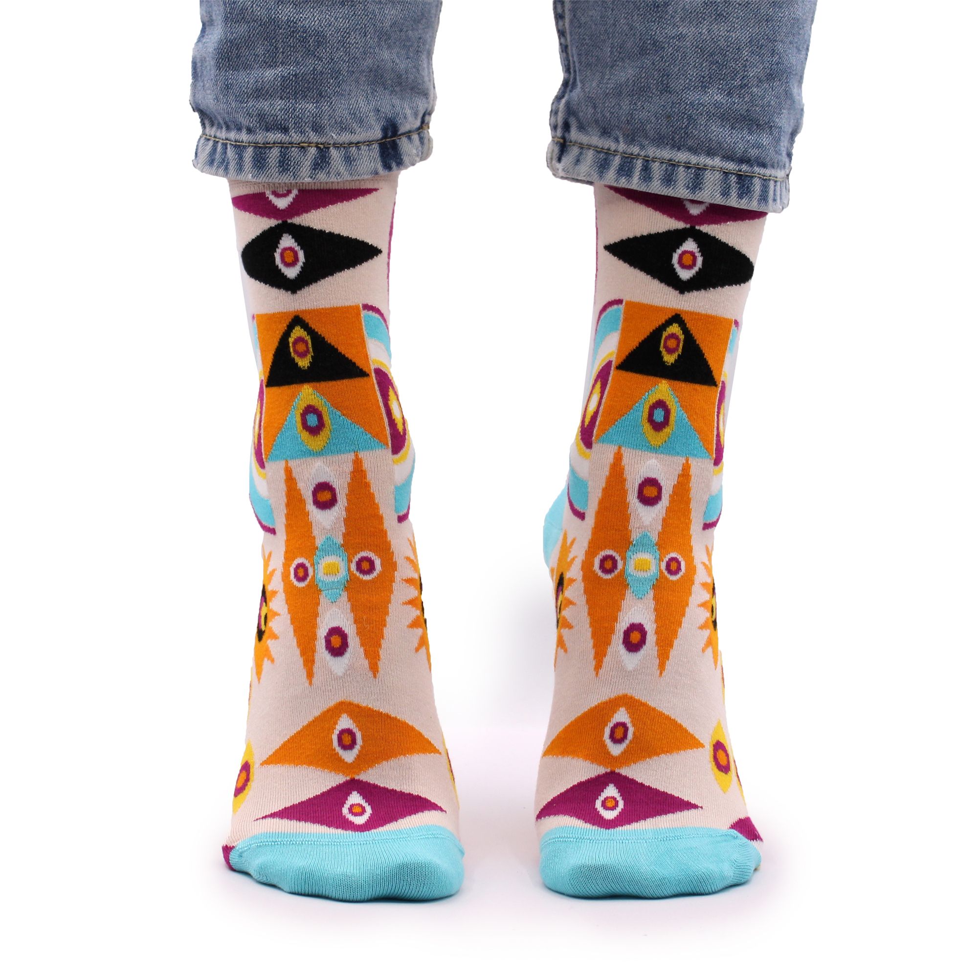 bG9jYWw6Ly9tZWRpYS85TS9KRS82MFIzMEMxRzZSVjNKRTlNL2QyYTYyYmY1LmpwZWc.jpg Hop Hare Bamboo Socks S/M - Psychedelic Evil Eye