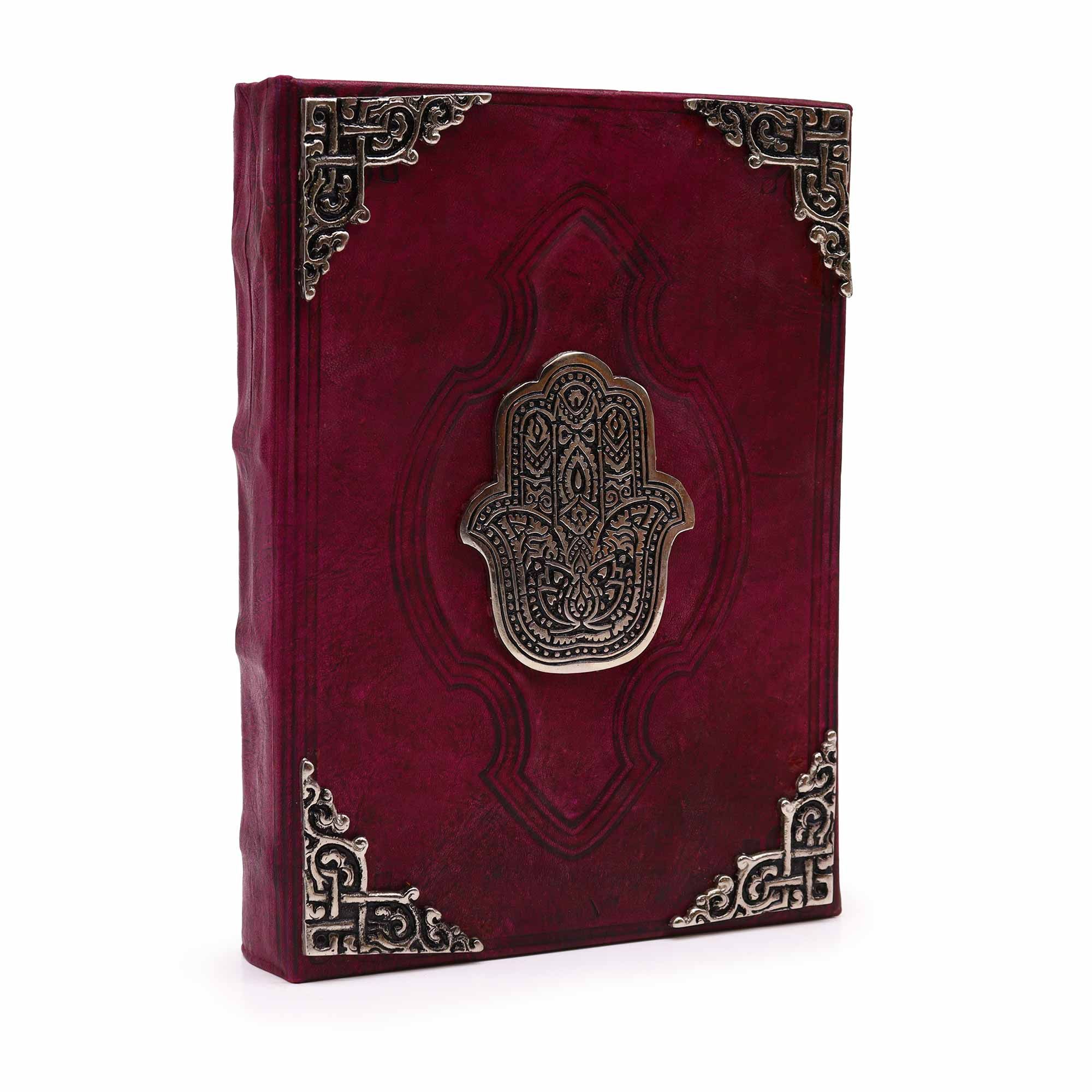 bG9jYWw6Ly9tZWRpYS85Ti8wRC82MFIzMEMxRzZXUzMwRDlOLzhkMGZmOGZiLmpwZWc-2.jpg Heafty Red Tan Book - Zinc Hamsa Decor - 200 Deckle Edges Pages - 26x18cm