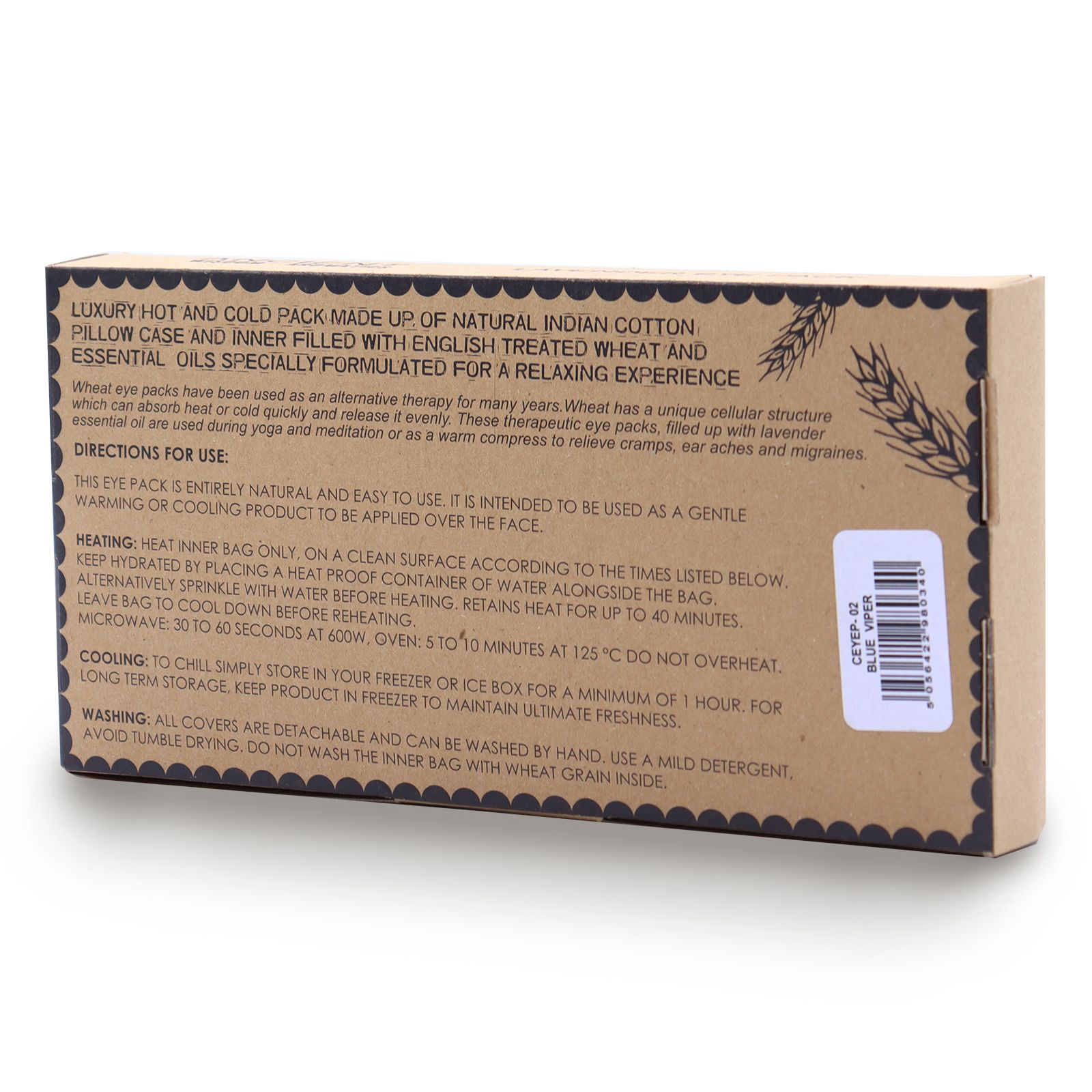 bG9jYWw6Ly9tZWRpYS85Ti8yRS82MFIzMEMxRzZSUzMyRTlOLzBjZDVhNjNlLmpwZWc.jpg Lavender Natural Cotton and Juco Eye Pillow in Gift Box - Blue Viper - Image 2