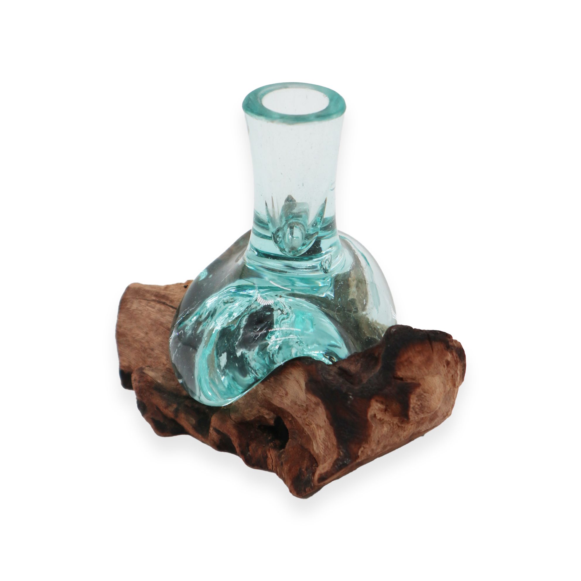 bG9jYWw6Ly9tZWRpYS85Ti9BQy82MFIzMEMxRzZSVjNBQzlOL2MxYzU5ZmYxLmpwZWc.jpg Molton Glass Small Flower Vase on Wood - Image 4