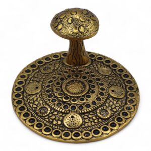 Mushroom Plate  - Brass Effect - Incense Holder