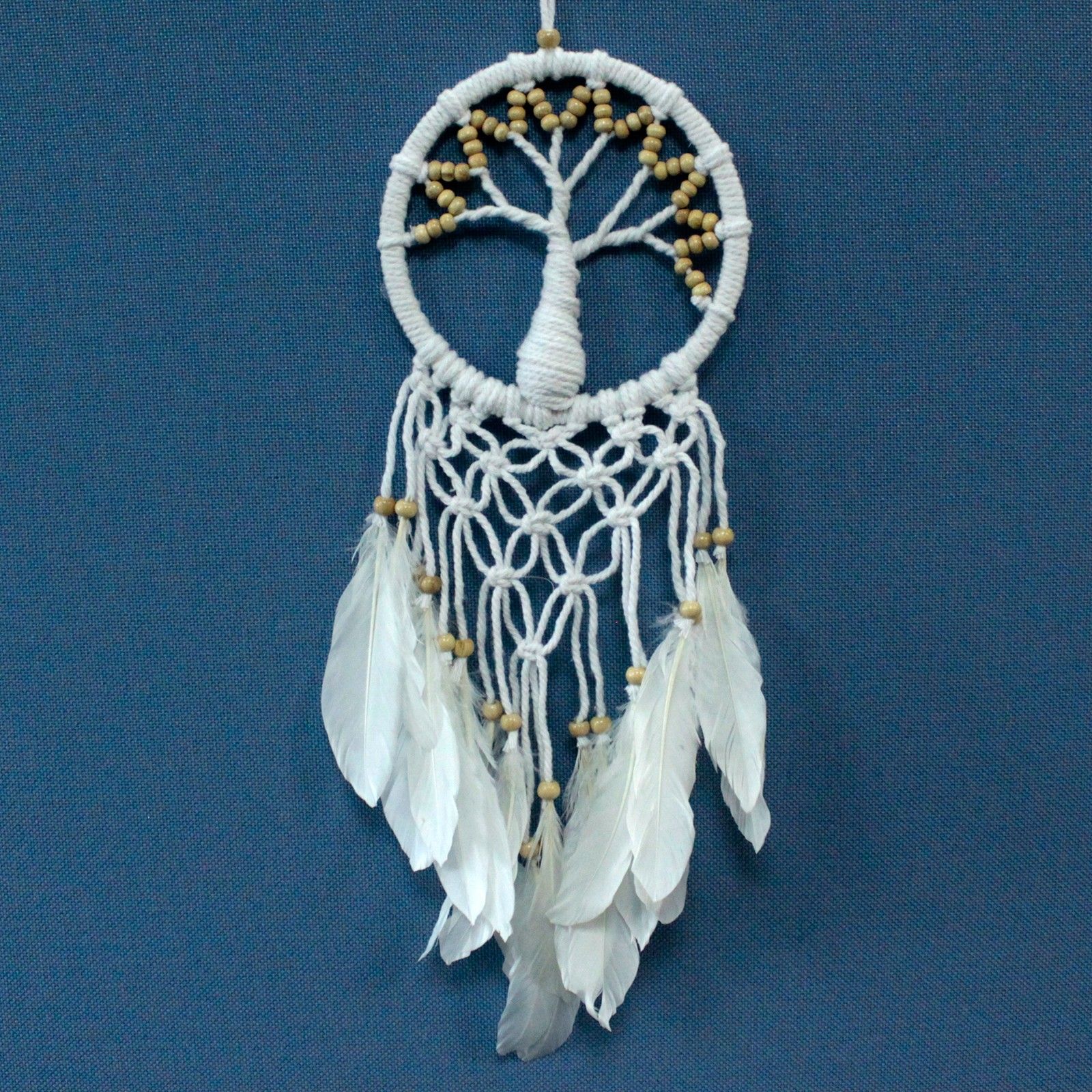 bG9jYWw6Ly9tZWRpYS85UC9KRC82MFIzMEMxRzZNUzNKRDlQLzdiYzkxOTUwLmpwZWc.jpg Tree of Life Dreamcatcher - Pure & Natural 16cm