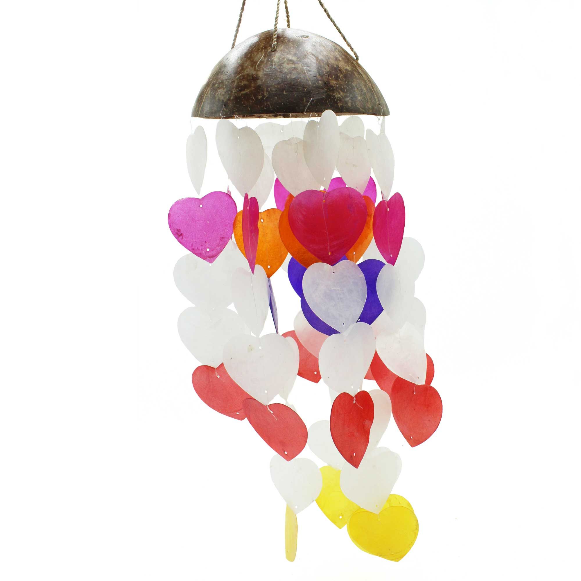 bG9jYWw6Ly9tZWRpYS85US80RS82MFIzMEMxRzZXUjM0RTlRLzIxOGEzM2E3LmpwZWc.jpg Coconut & Capiz Windchimes - Big Hearts - 40cm