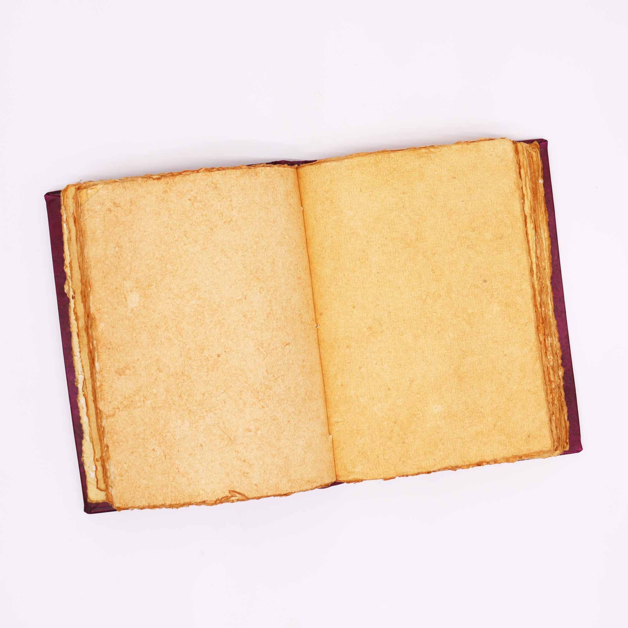 bG9jYWw6Ly9tZWRpYS85US8wRC82MFIzMEMxRzZXUzMwRDlRL2Y3MjcyZjQ3LmpwZWc-2.jpg Heafty Red Tan Book - Zinc Hamsa Decor - 200 Deckle Edges Pages - 26x18cm - Image 3