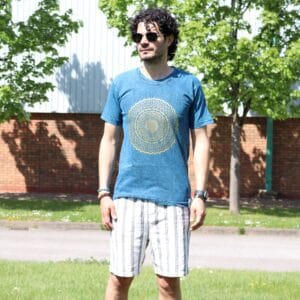 Small Stone Washed T-Shirt - Mandala - Blue