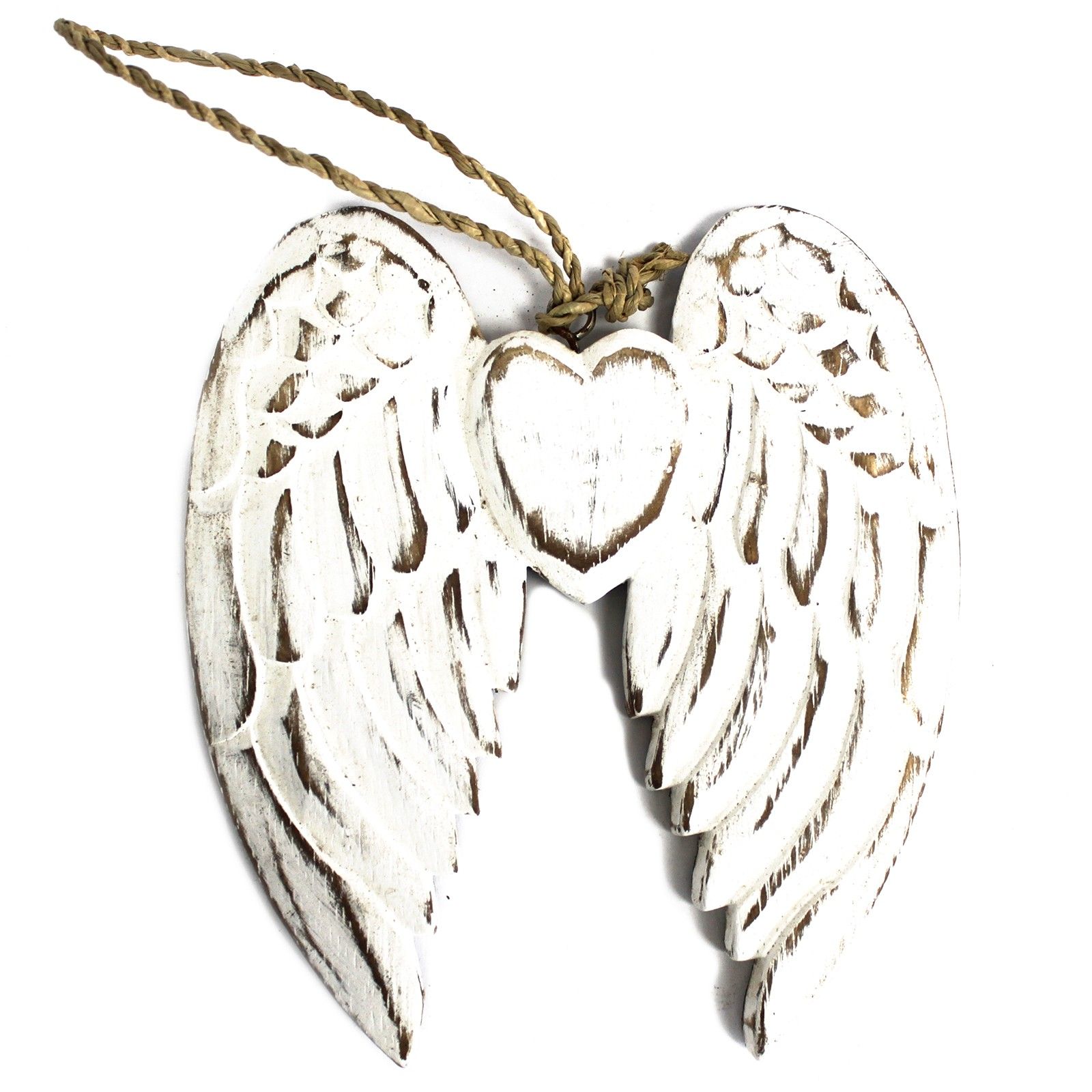 bG9jYWw6Ly9tZWRpYS85US9FRS82MFIzMEMxRzZHVDNFRTlRLzlkMDhhZGY2LmpwZWc.jpg Hand Crafted Small Double Angel Wing & Heart - 15cm
