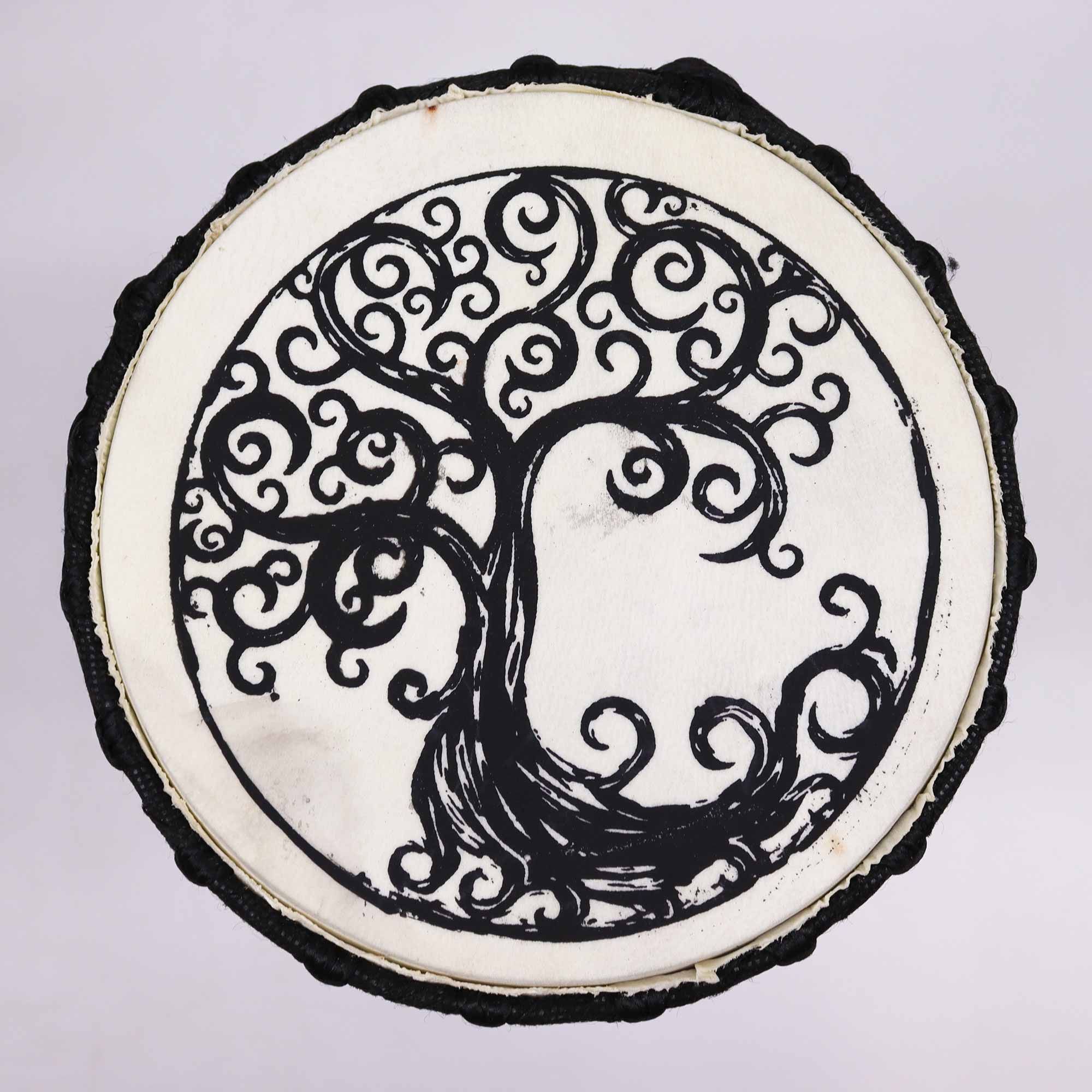 bG9jYWw6Ly9tZWRpYS85Ui9BQy82MFIzMEMxRzZXUjNBQzlSLzk4NjdlODgwLmpwZWc.jpg Tree of Life Wide Top Djembe Drum - 18cm
