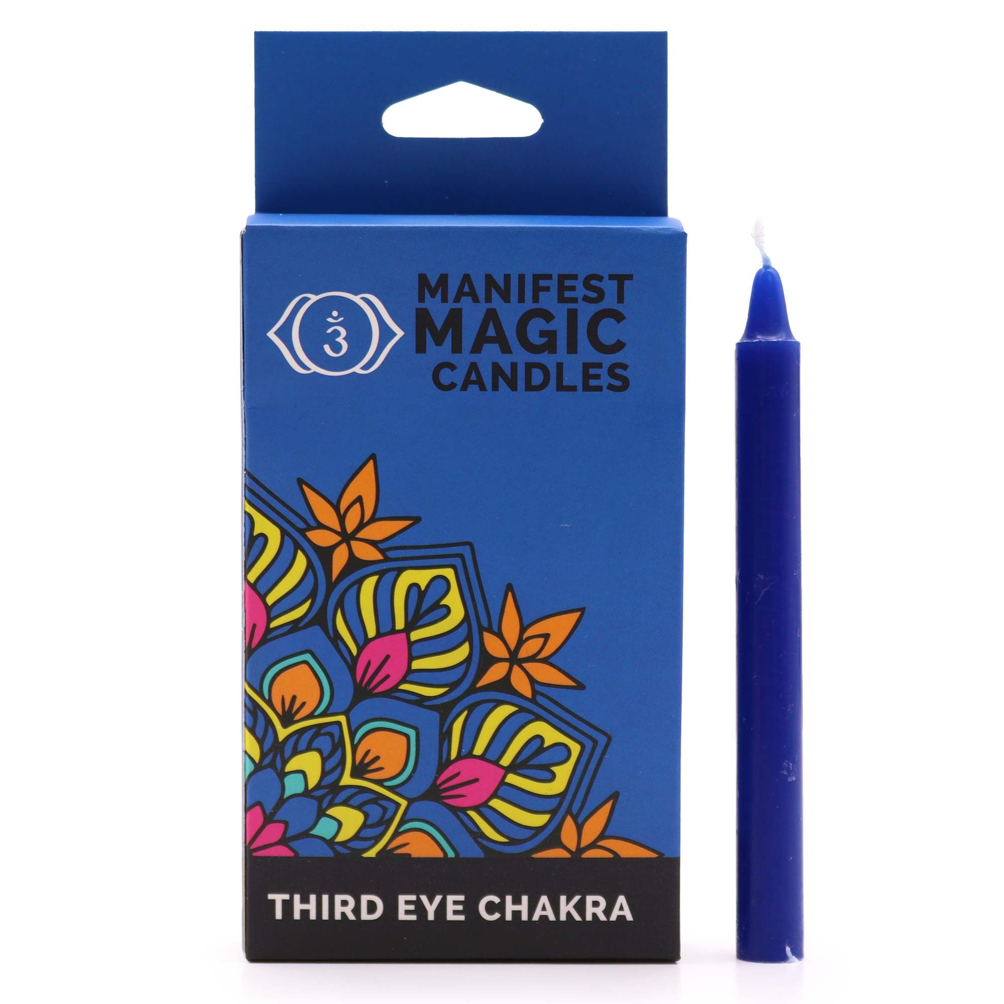 bG9jYWw6Ly9tZWRpYS85Ui9BRC82MFIzMEMxRzZSV0tBRDlSLzAxOTk5YzlhLmpwZWc.jpg Manifest Magic Candles (pack of 12) - Indigo - Third Eye Chakra
