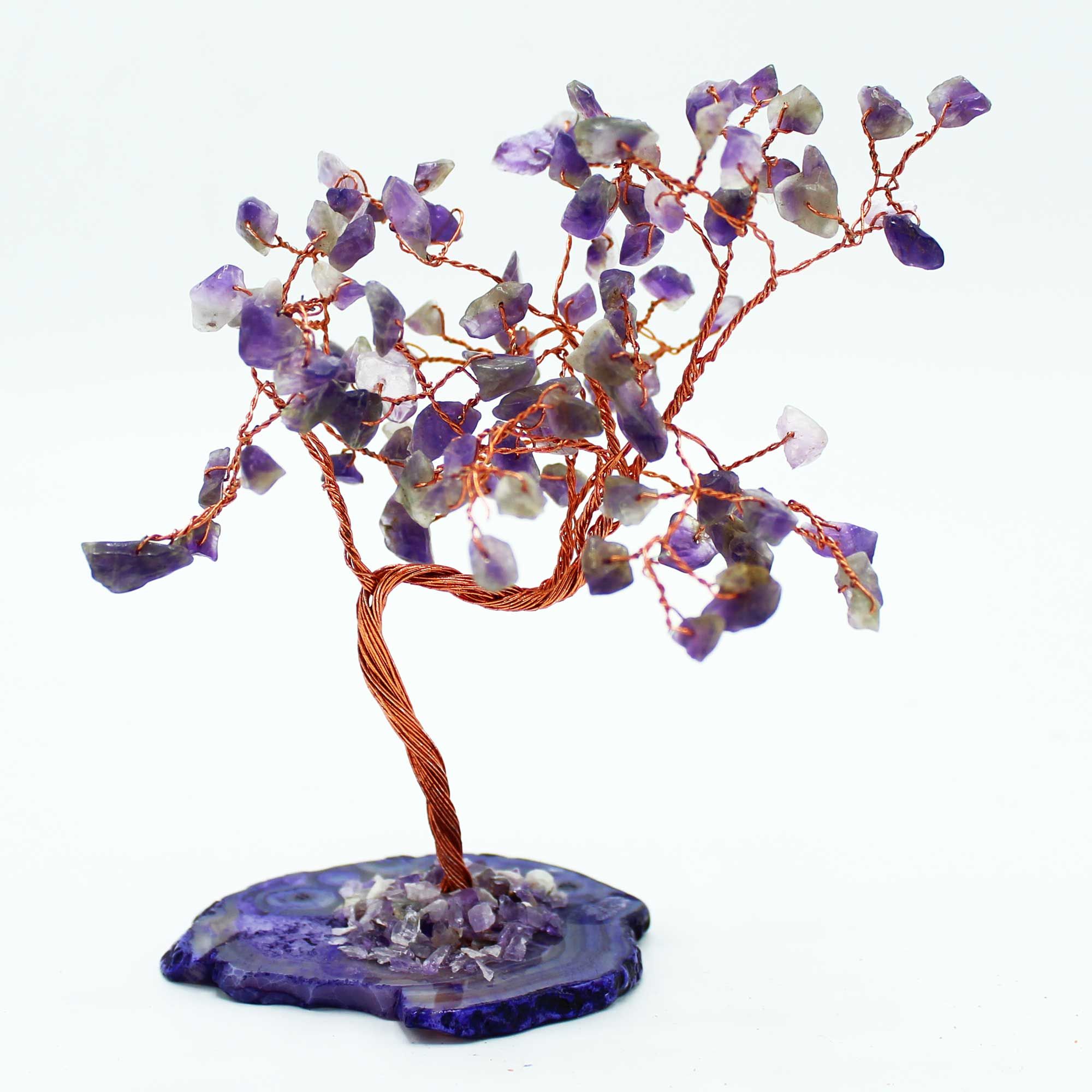 bG9jYWw6Ly9tZWRpYS85Ui9DRS82MFIzMEMxRzZXUjNDRTlSLzNhZjAxZmI3LmpwZWc.jpg Lrg Gemstone Tree - Amethyst on Natural Agate Base (100 stones) - Image 2