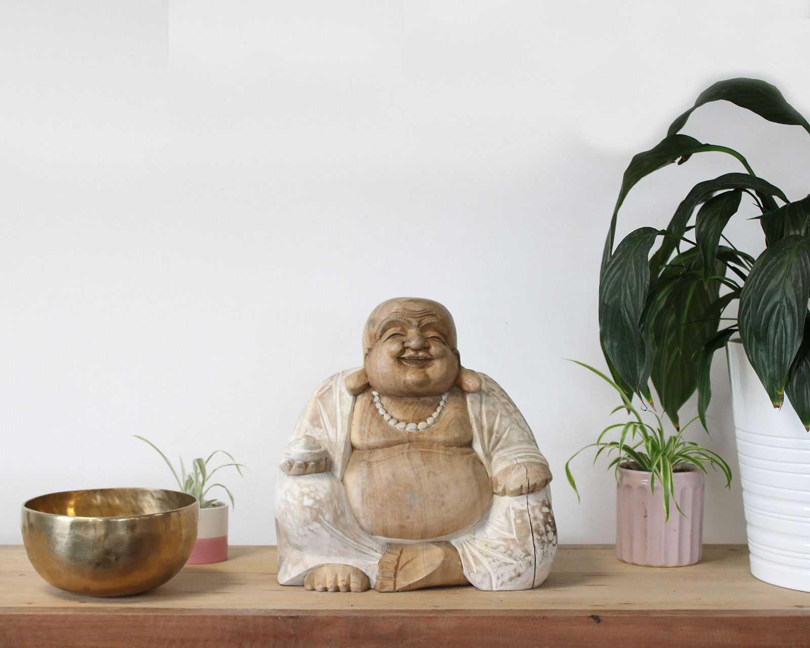bG9jYWw6Ly9tZWRpYS85Ui9FQy82MFIzMEMxRzZSVDNFQzlSLzQ0NzA2NmQxLmpwZWc-1.jpg Happy Buddha - Whitewash 30cm - Image 5