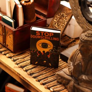 Leather Printed Notebook – Stop Doom Scrolling - 17.8x12.7 cm