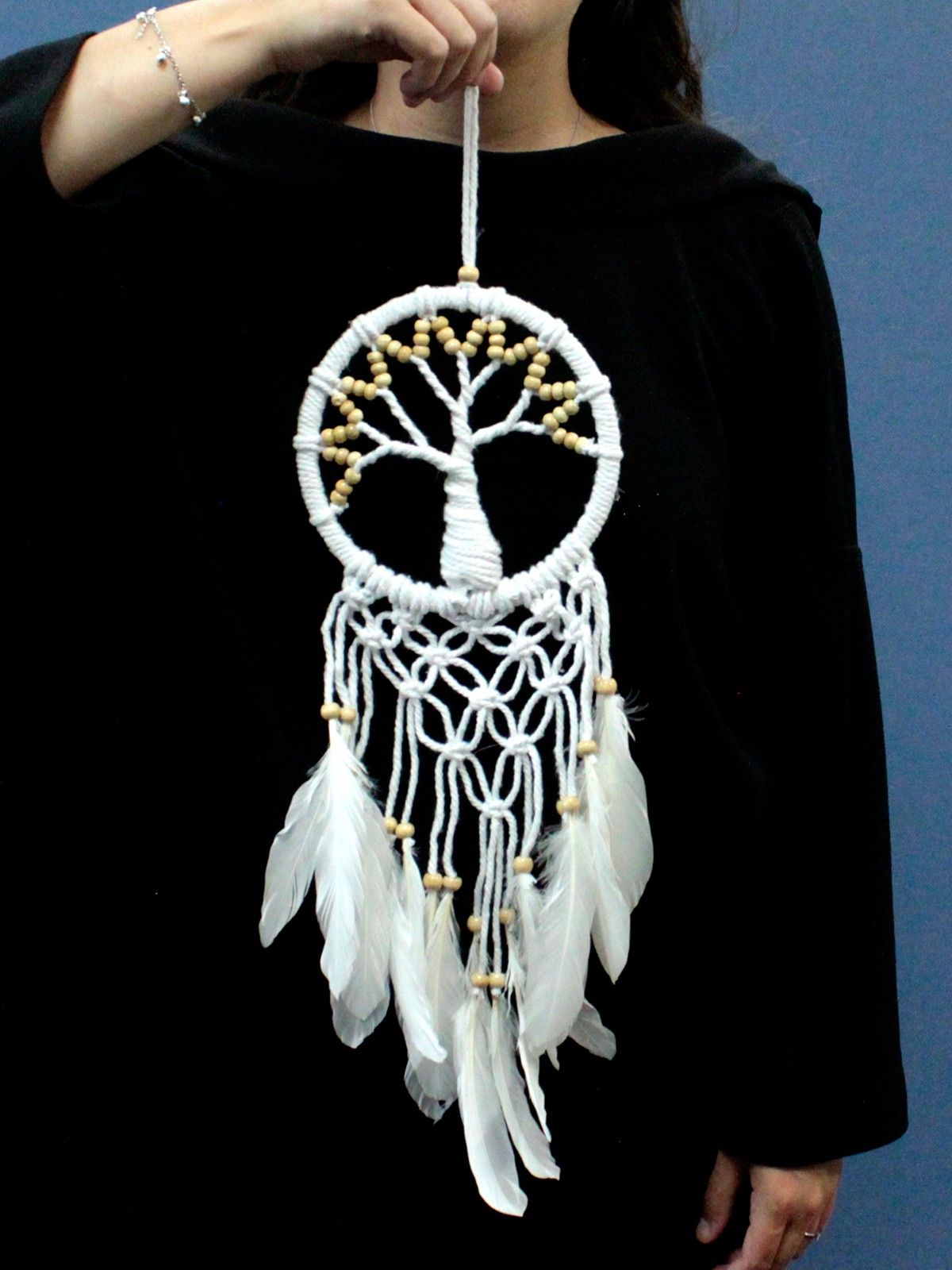 bG9jYWw6Ly9tZWRpYS85Ui9KRC82MFIzMEMxRzZNUzNKRDlSLzUyMmQ1MmZlLmpwZWc.jpg Tree of Life Dreamcatcher - Pure & Natural 16cm - Image 3