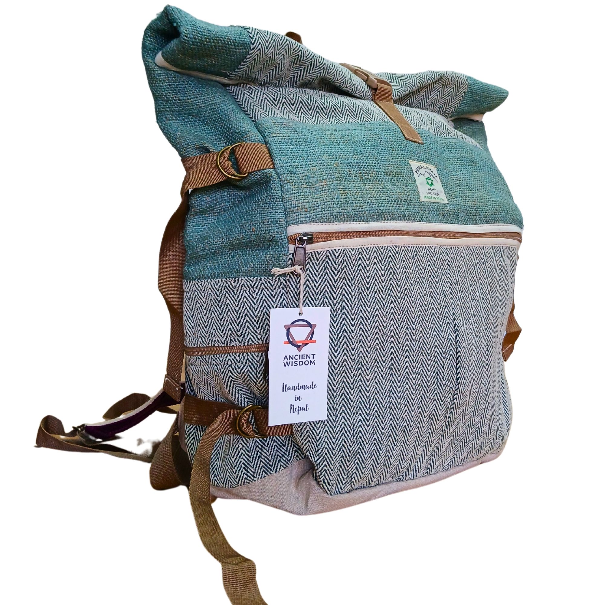 bG9jYWw6Ly9tZWRpYS85Ui9KRS82MFIzMEMxRzZXVDNKRTlSLzUzODBkZjhjLmpwZWc.jpg Hemp Trekking Rolling Backpack - Sage