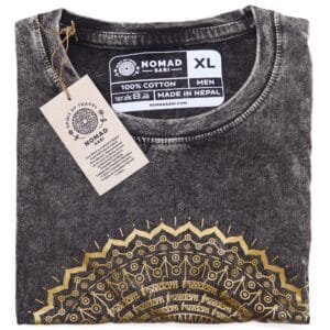 XLarge Stone Washed T-Shirt - Mandala - Dark Grey