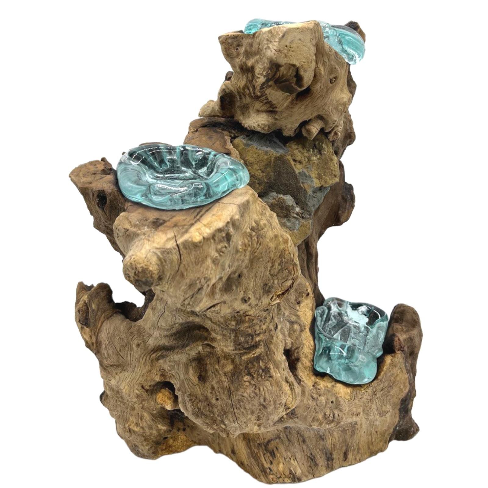 bG9jYWw6Ly9tZWRpYS85Uy84RS82MFIzMEMxRzZSVjM4RTlTL2NjYTEyMGMyLmpwZWc.jpg Molton Glass Triple Candle Holder on Wood - Image 4