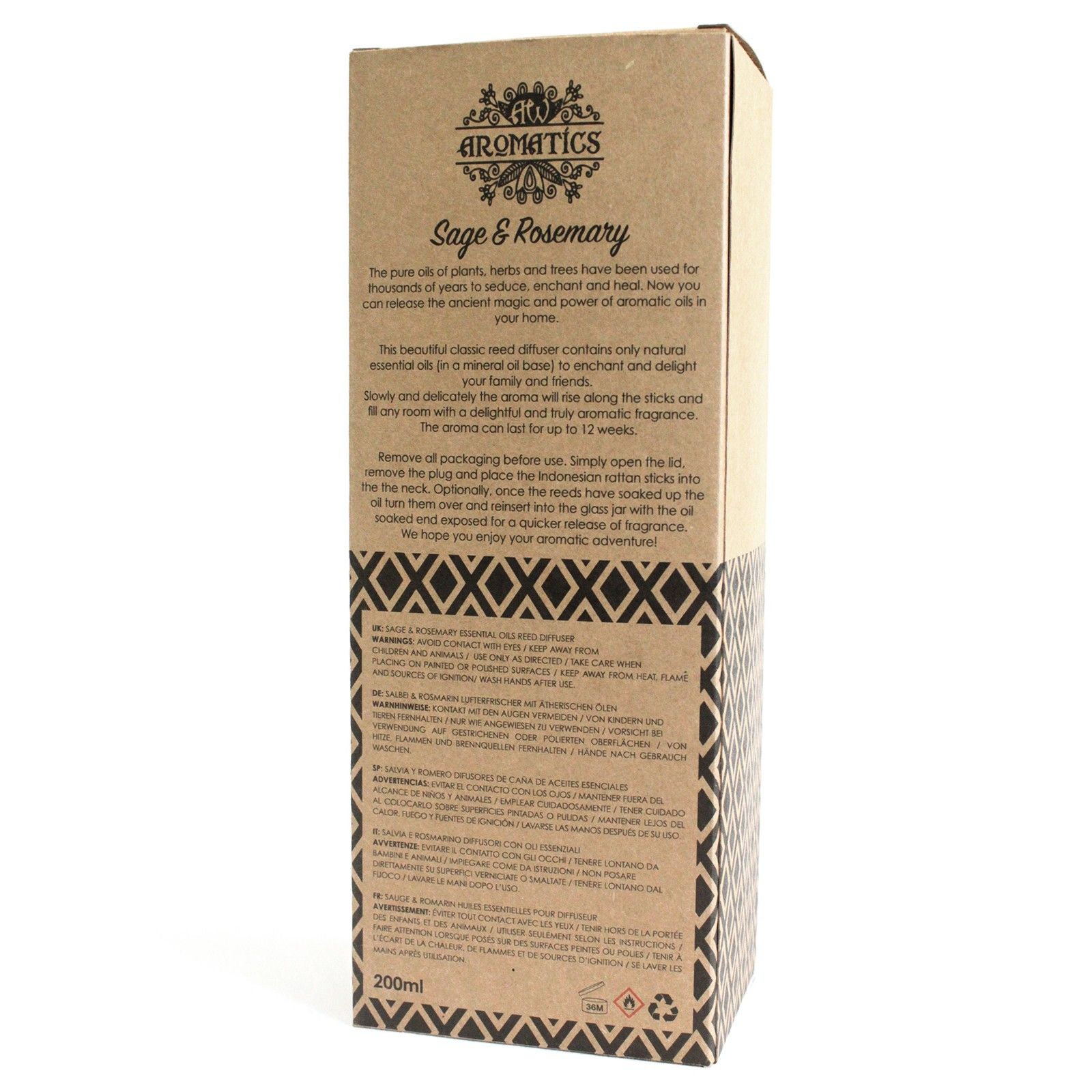 bG9jYWw6Ly9tZWRpYS85Uy8yRS82MFIzMEMxRzZHVzMyRTlTLzViYjc1OGRiLmpwZWc.jpg 200ml Sage & Rosemary Essential Oil Reed Diffuser - Image 4