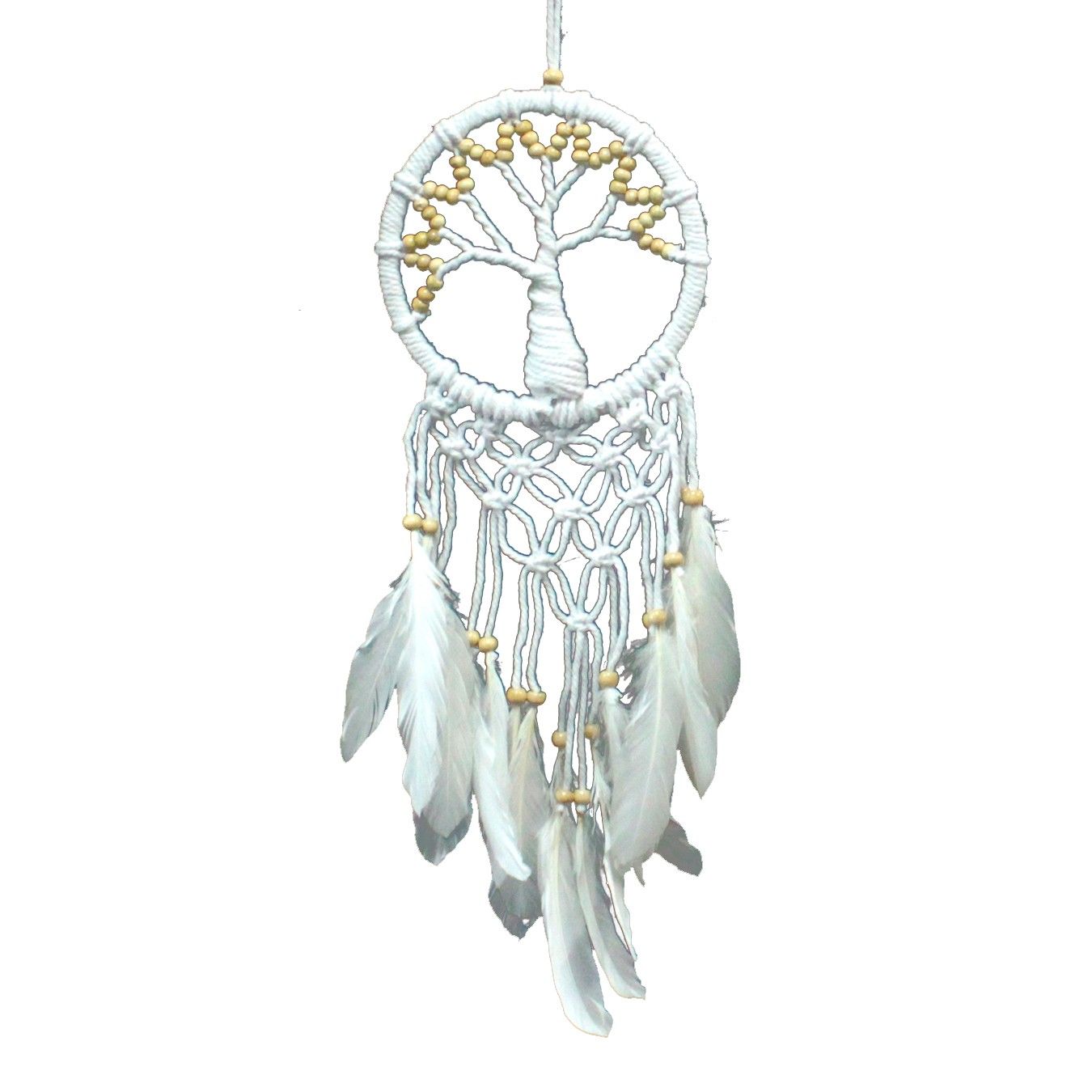bG9jYWw6Ly9tZWRpYS85Uy9KRC82MFIzMEMxRzZNUzNKRDlTL2Q5OWY5Mjg1LmpwZWc.jpg Tree of Life Dreamcatcher - Pure & Natural 16cm - Image 2
