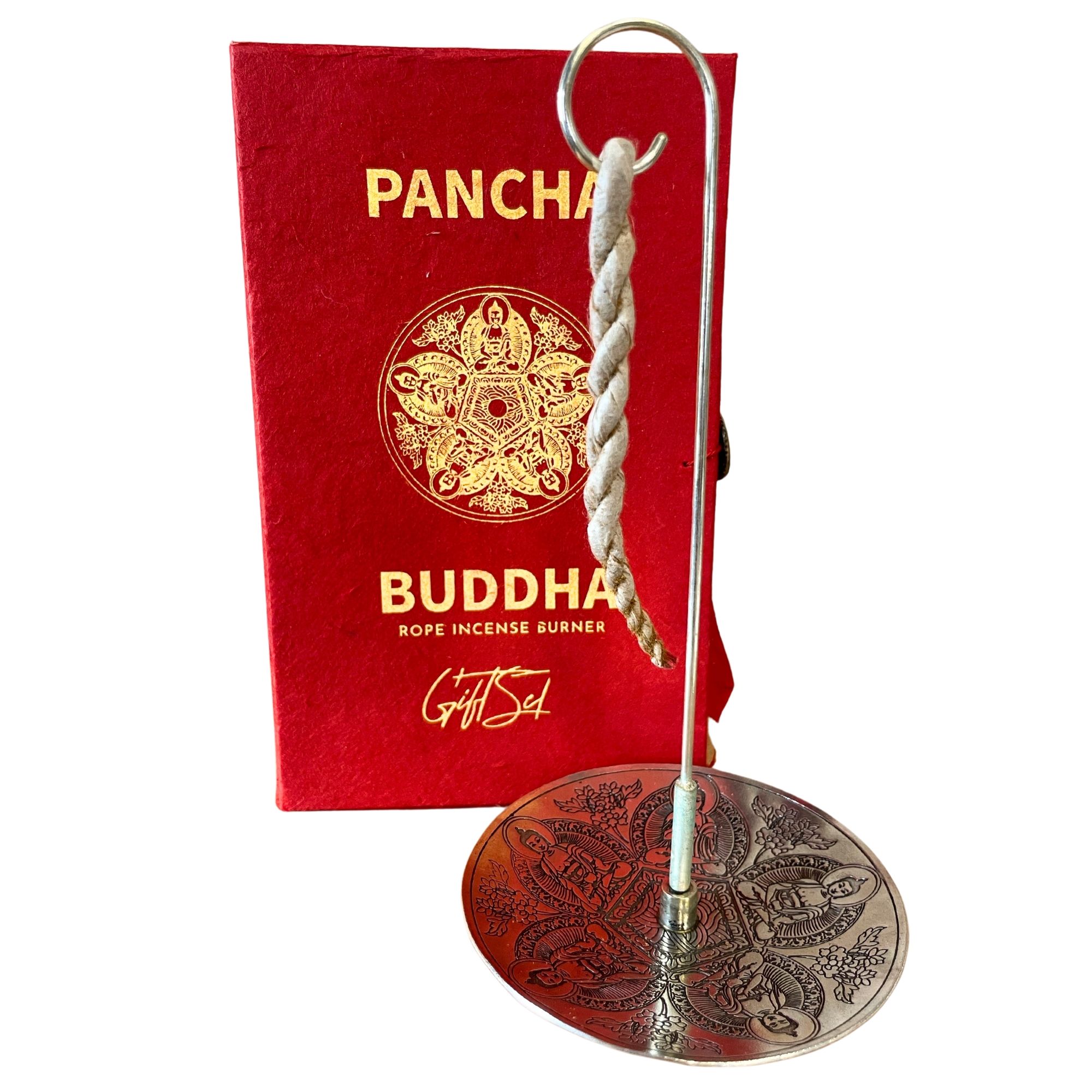 bG9jYWw6Ly9tZWRpYS8xRy8wRC82MFIzMEMxRzZXUkswRDFHL2VjODgxNmJjLmpwZWc.jpg Rope Incense and Silver Plated Holder Set - Pancha Buddha