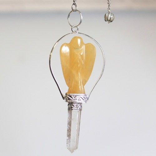 bG9jYWw6Ly9tZWRpYS8xSC9BRS82MFIzMEMxRzZDVktBRTFILzYyZDIxNzk4LmpwZWc.jpg Angel Pendulum with Ring- Yellow Quartz - Image 2