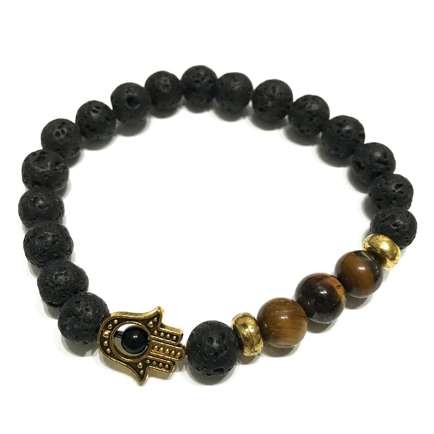 bG9jYWw6Ly9tZWRpYS8xSC9KQy82MFIzMEMxRzZNVDNKQzFILzkyNjQ0NDM5LmpwZWc.jpg Lava Stone Bracelet - Hamsa Tiger-eye