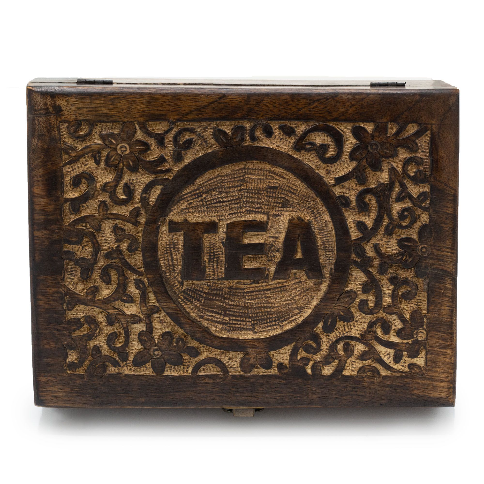 bG9jYWw6Ly9tZWRpYS8xSi8yQy82MFIzMEMxRzZXVDMyQzFKLzk1Y2E5OGZhLmpwZWc.jpg Mango Carved Tea Box - ( 12 compartments) - Image 4
