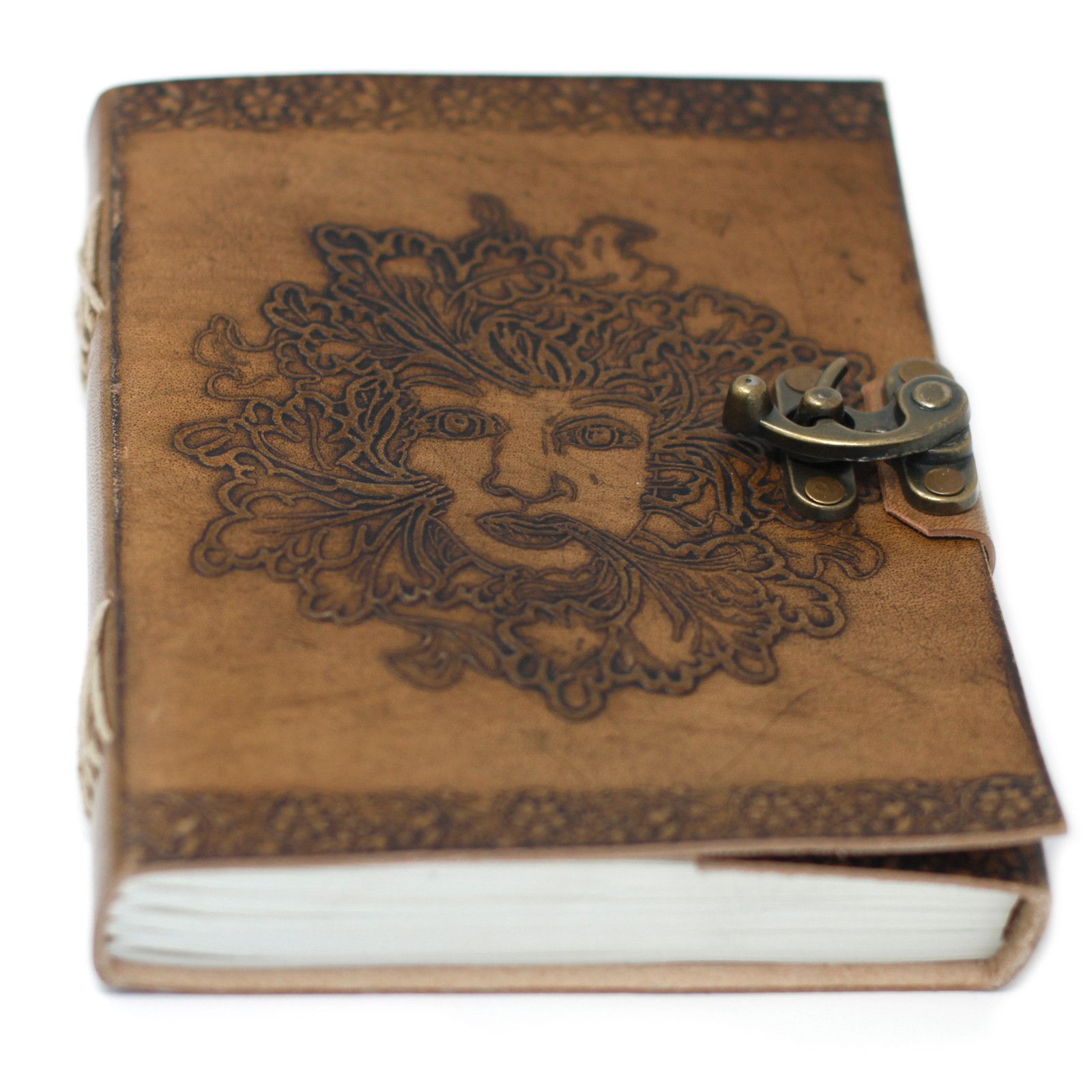 bG9jYWw6Ly9tZWRpYS8xSi8yRS82MFIzMEMxRzZNVjMyRTFKLzJmZmJmMzllLmpwZWc.jpg Leather Greenman Notebook (6x8") - Image 6